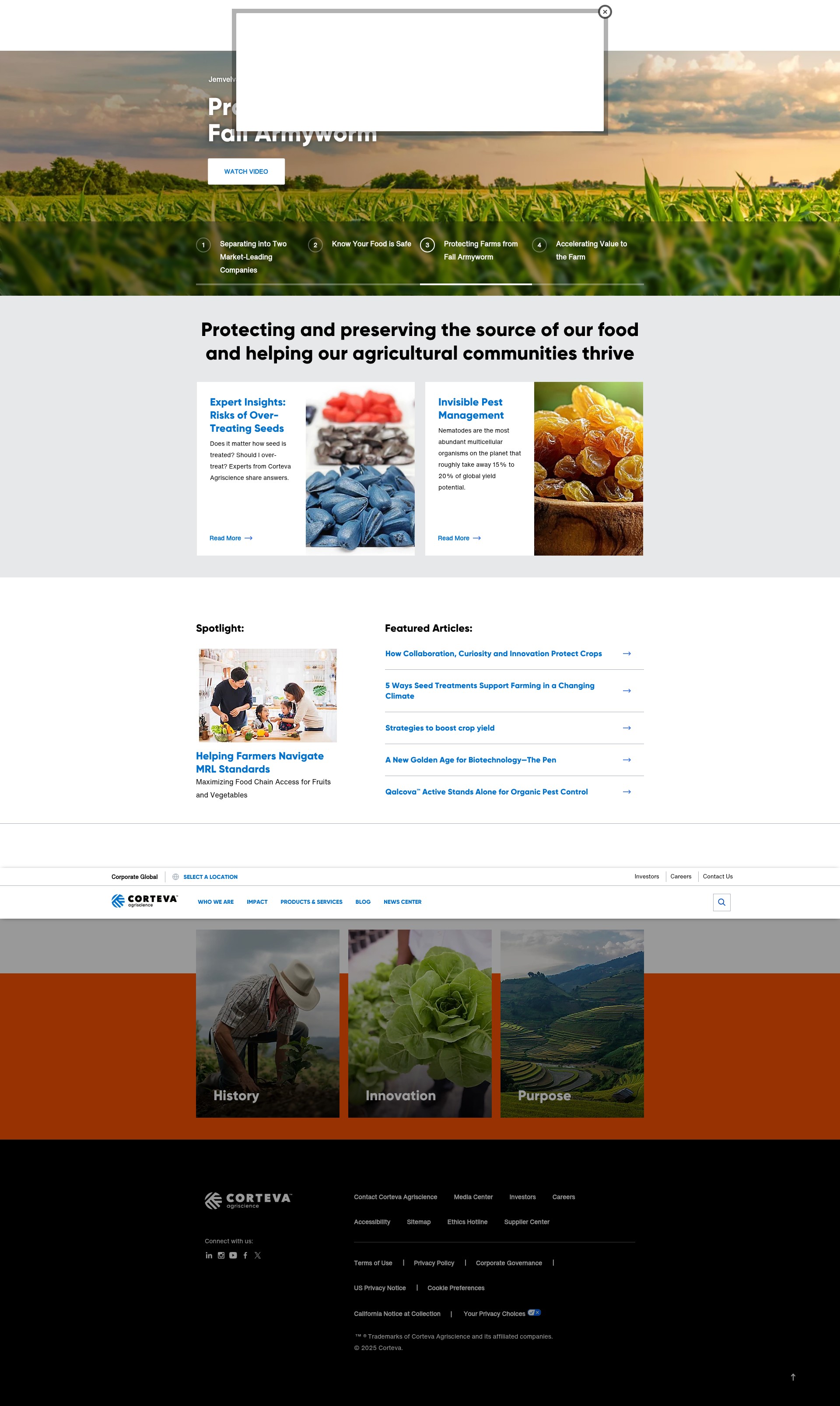 Screenshot of www.corteva.com
