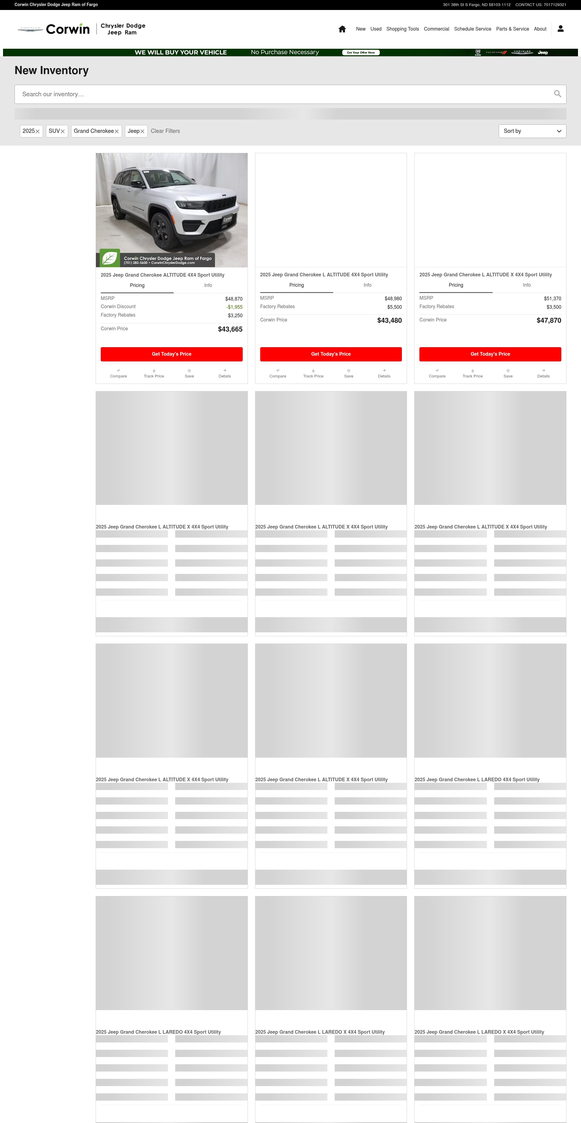Screenshot of www.corwinchryslerdodge.com