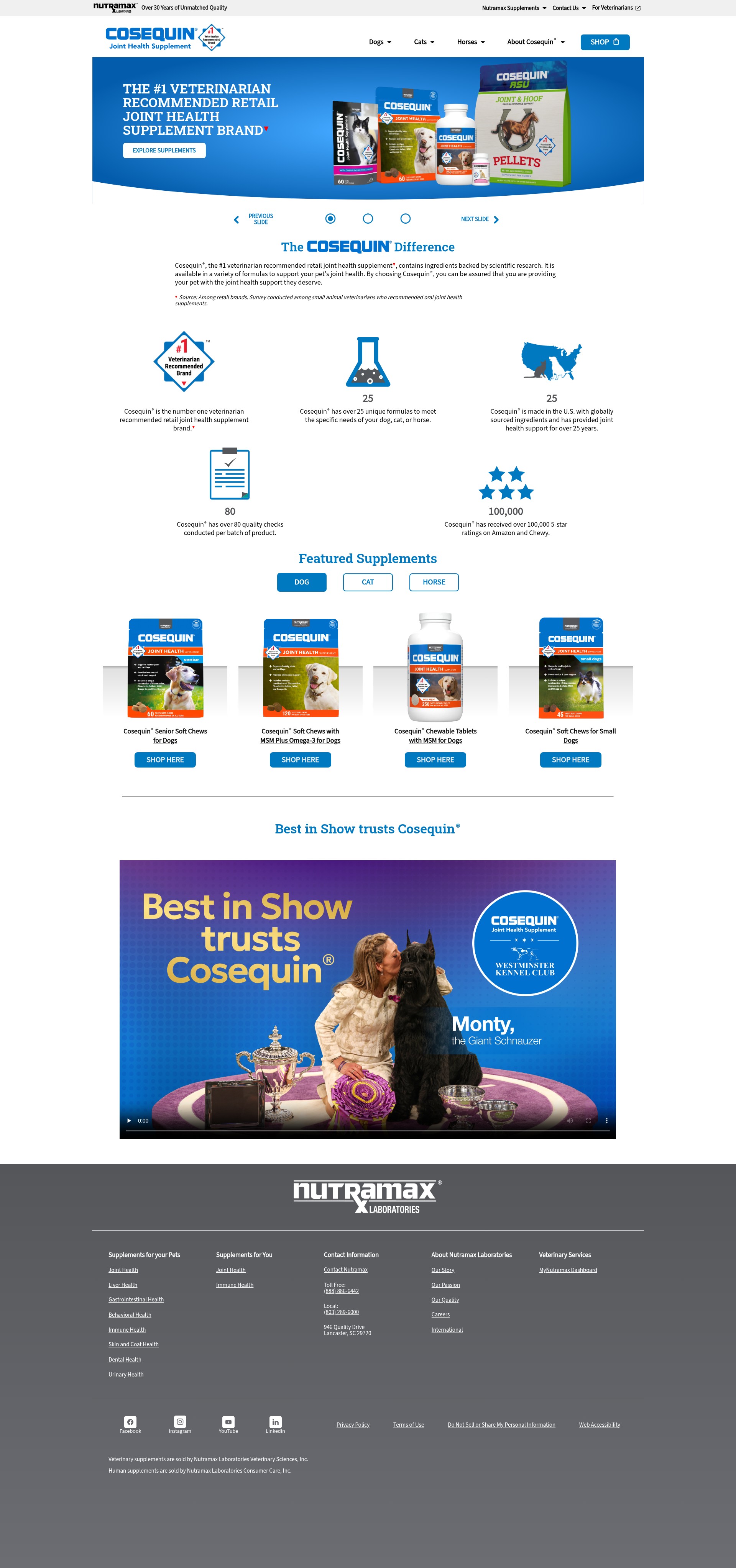 Screenshot of www.cosequin.com