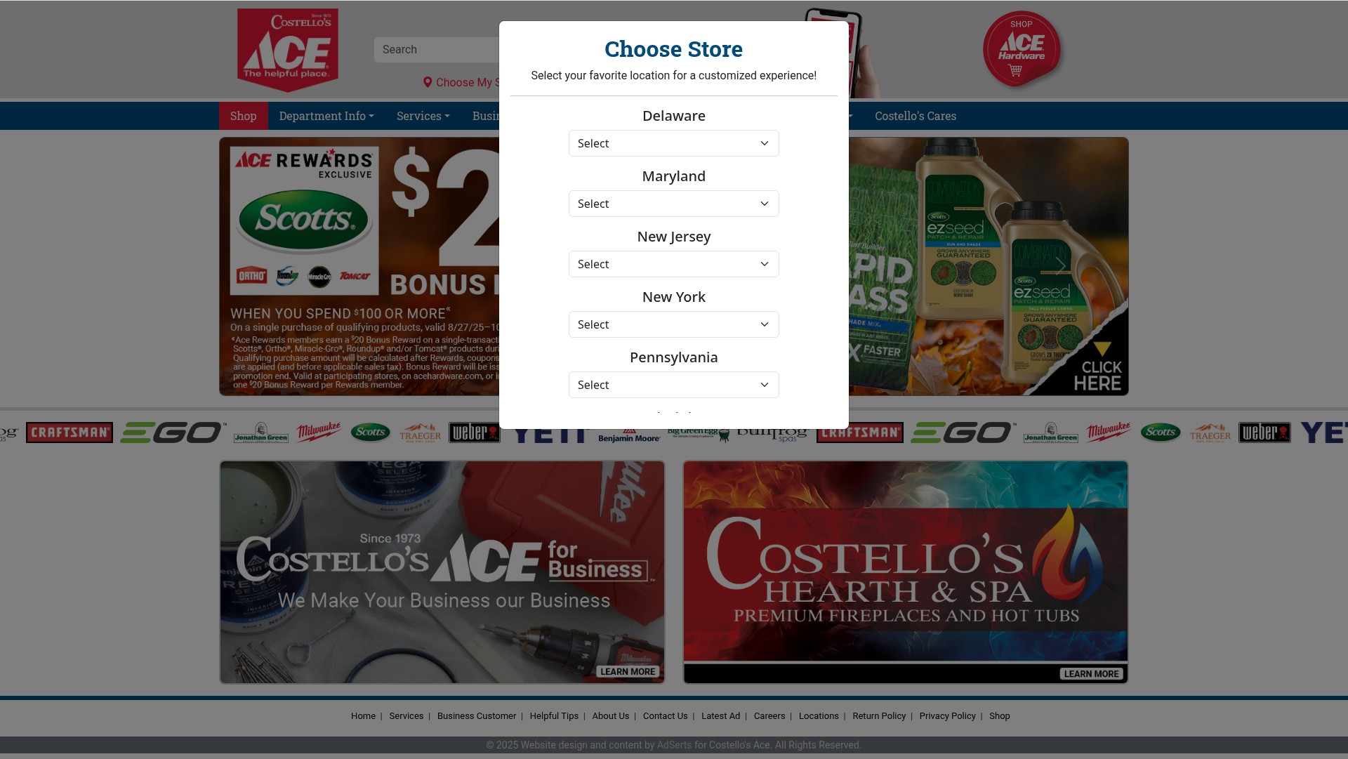 Screenshot of www.costellosace.com