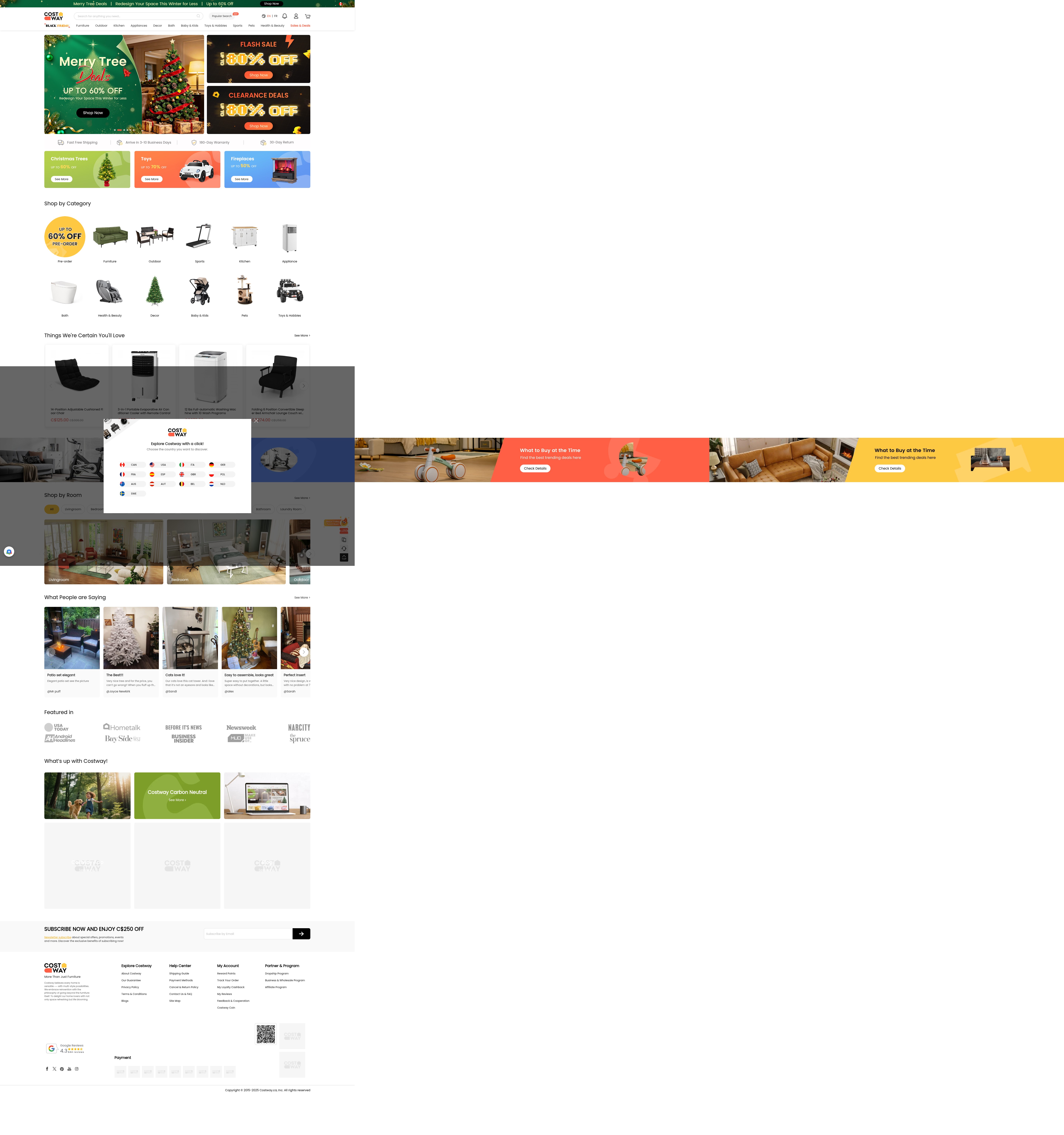 Screenshot of www.costway.ca