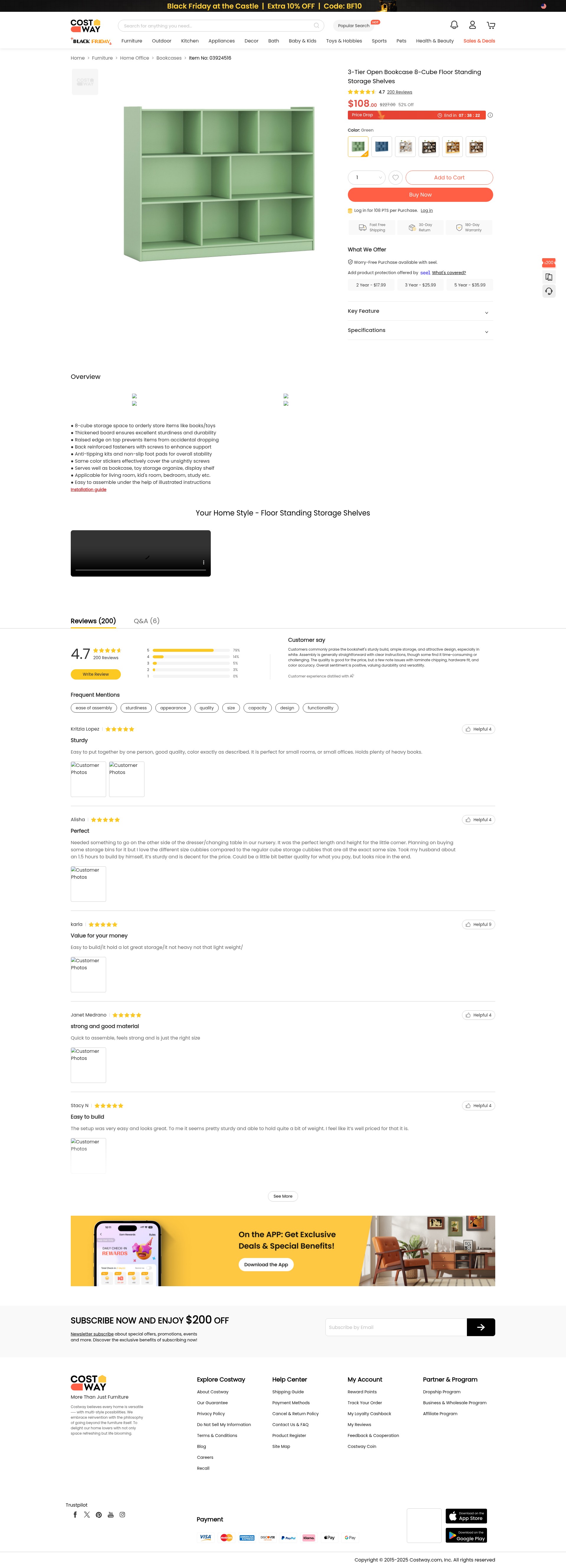 Screenshot of www.costway.com