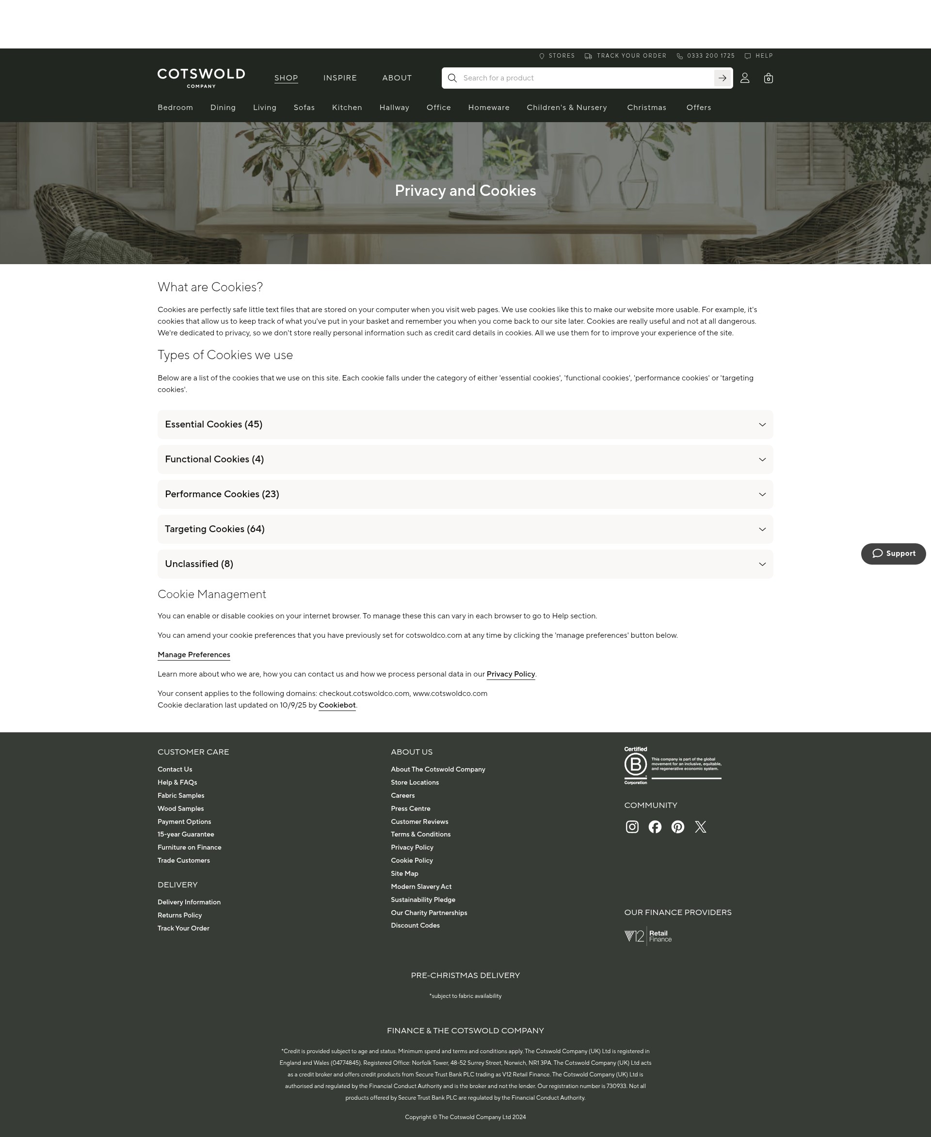 Screenshot of www.cotswoldco.com