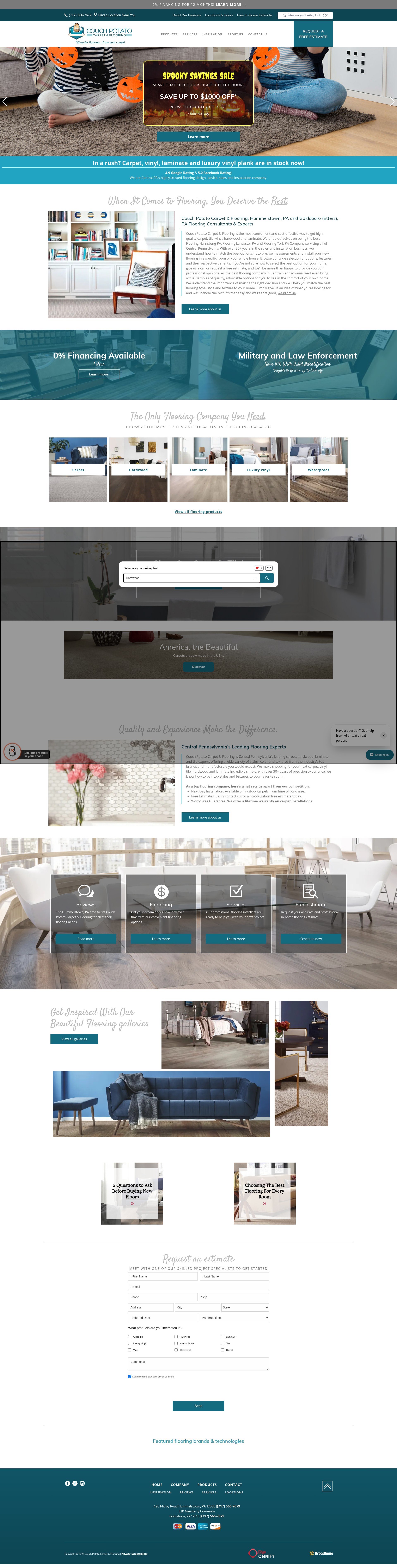 Screenshot of www.couchpotatocarpet.com