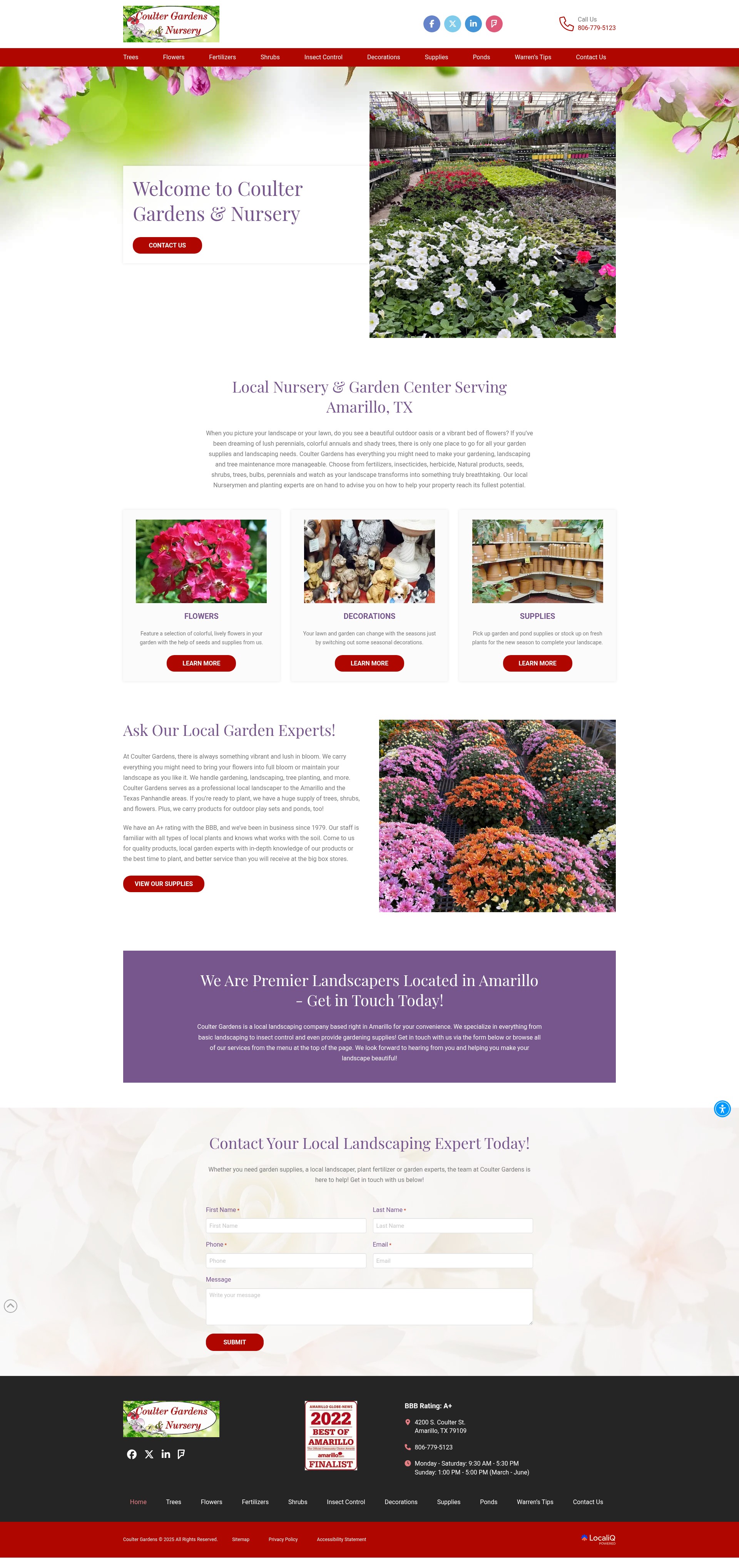Screenshot of www.coultergardensamarillo.com