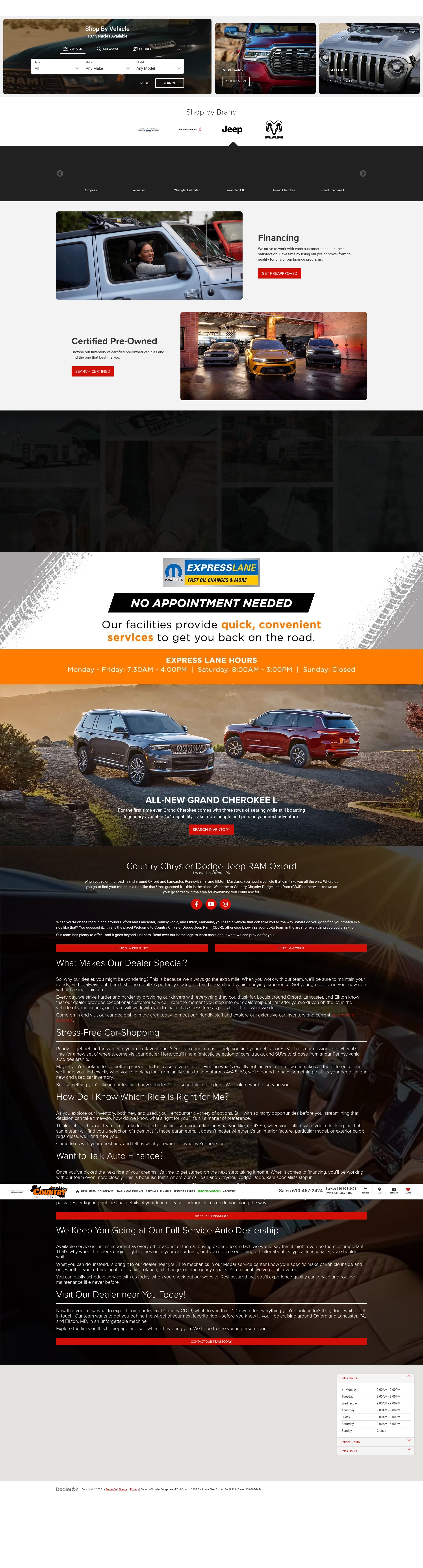 Screenshot of www.countrychryslerdodgejeep.net