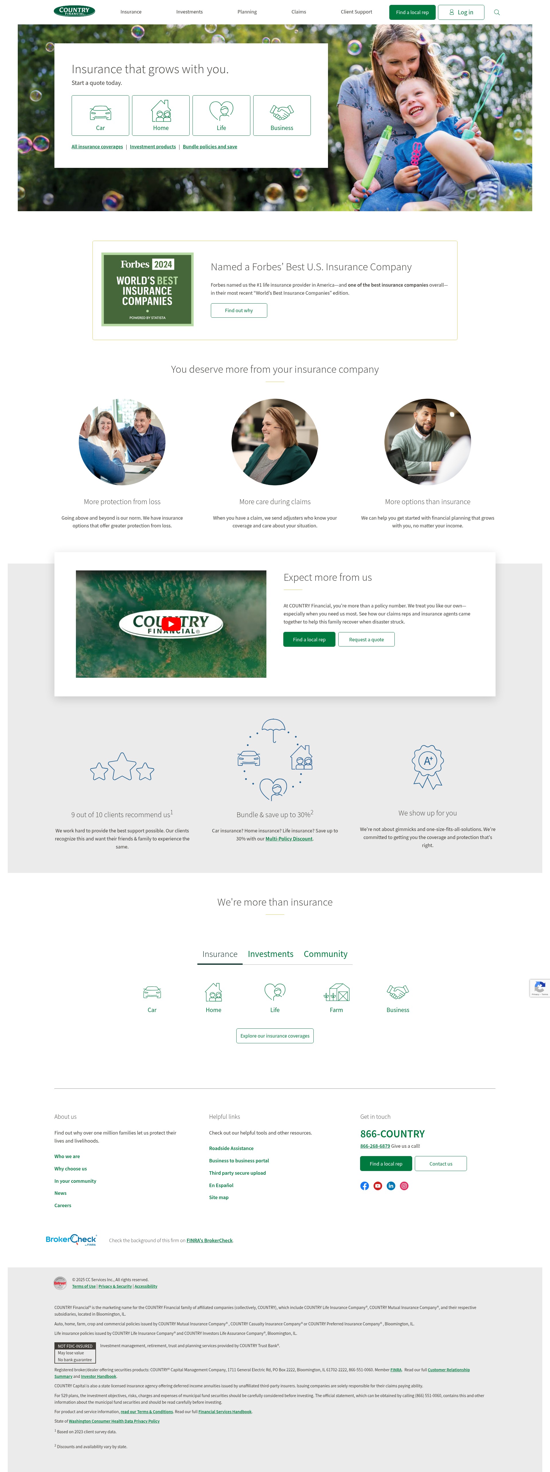 Screenshot of www.countryfinancial.com