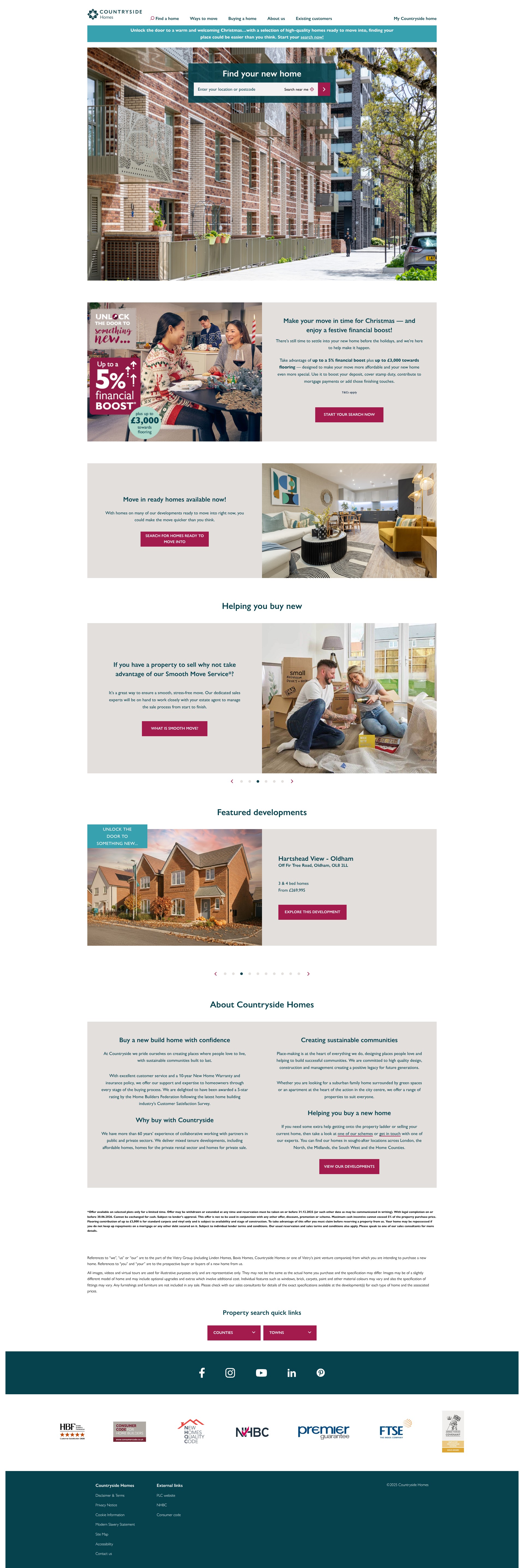 Screenshot of www.countrysidehomes.com