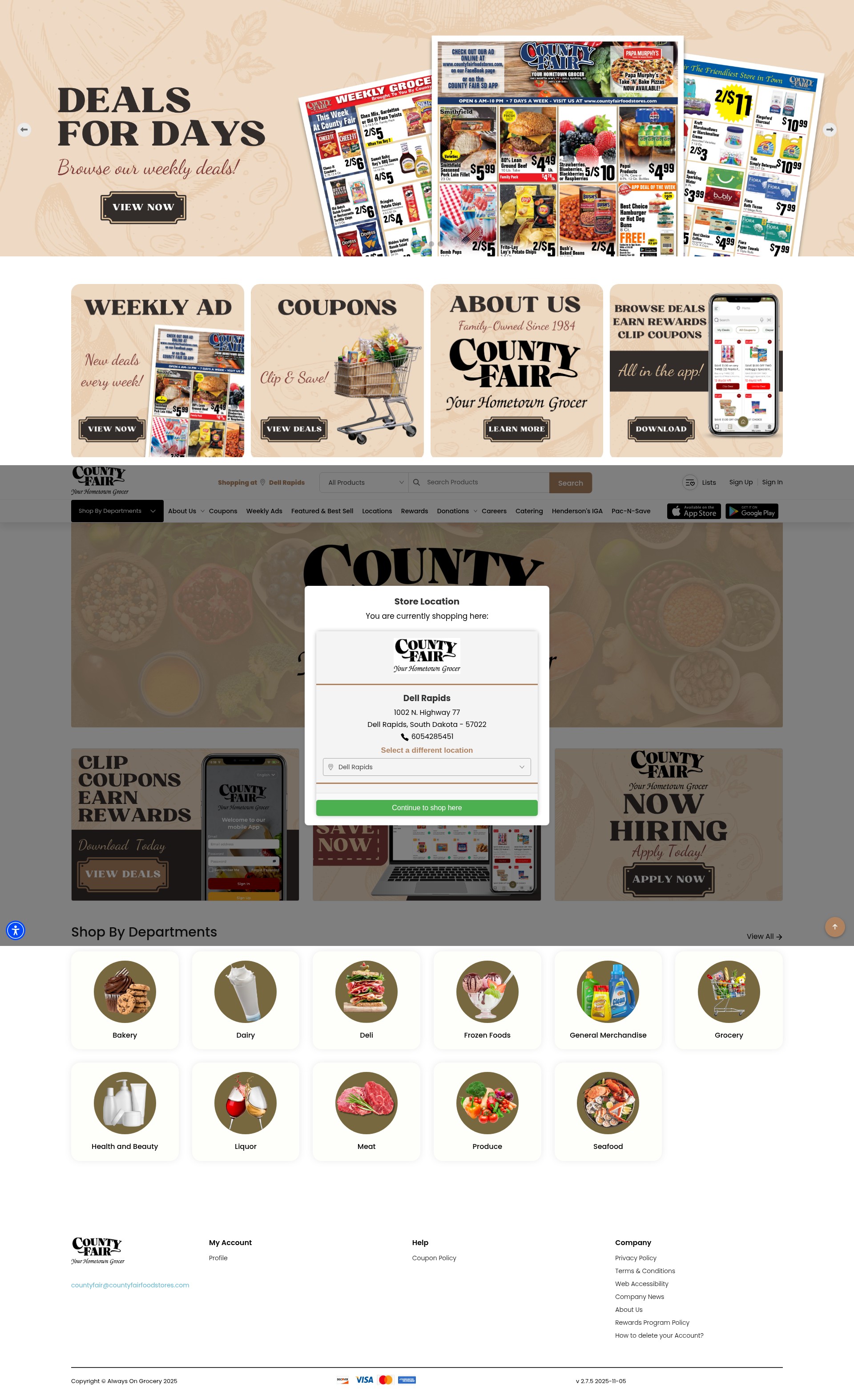Screenshot of www.countyfairfoodstores.com