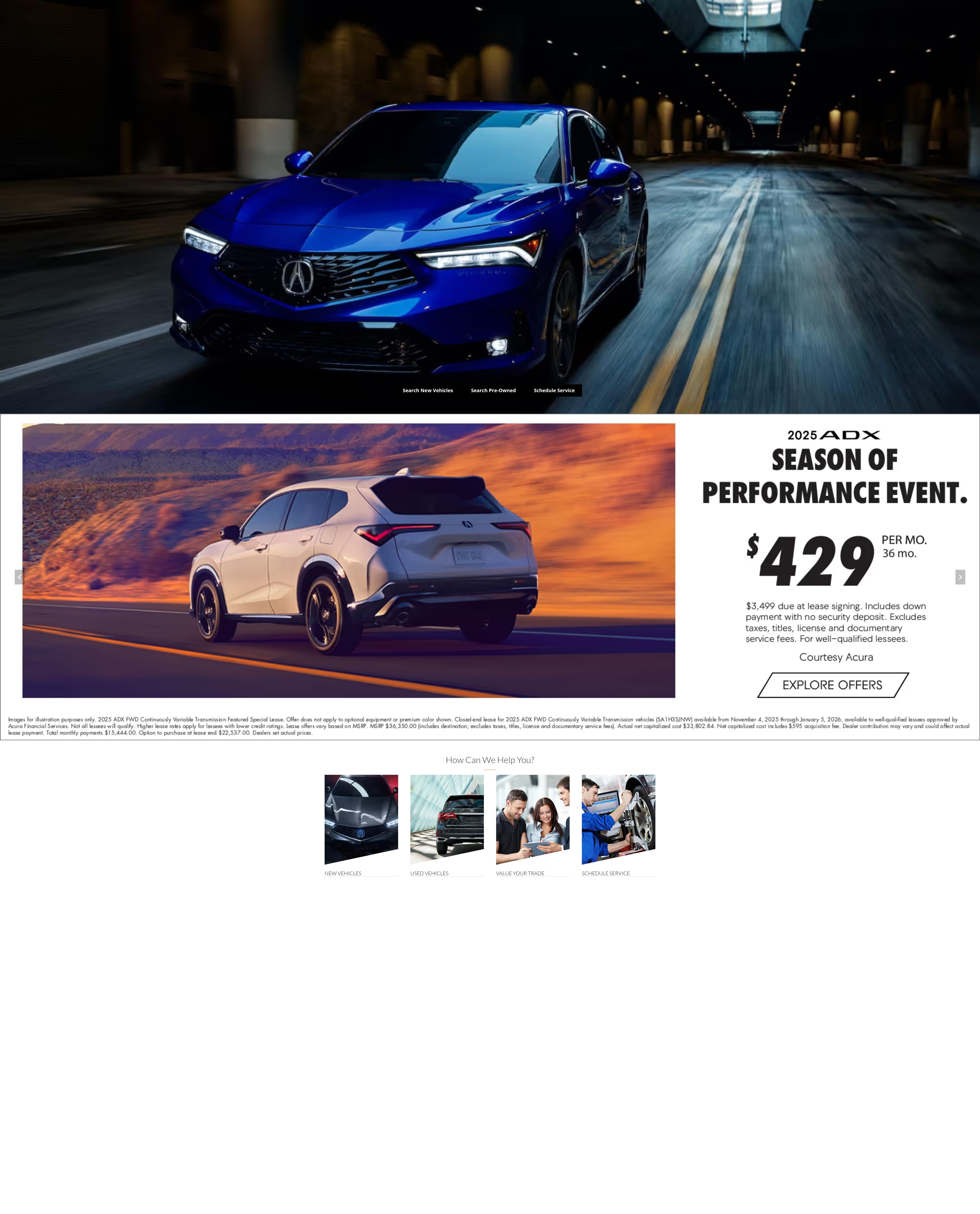 Screenshot of www.courtesyacura.com