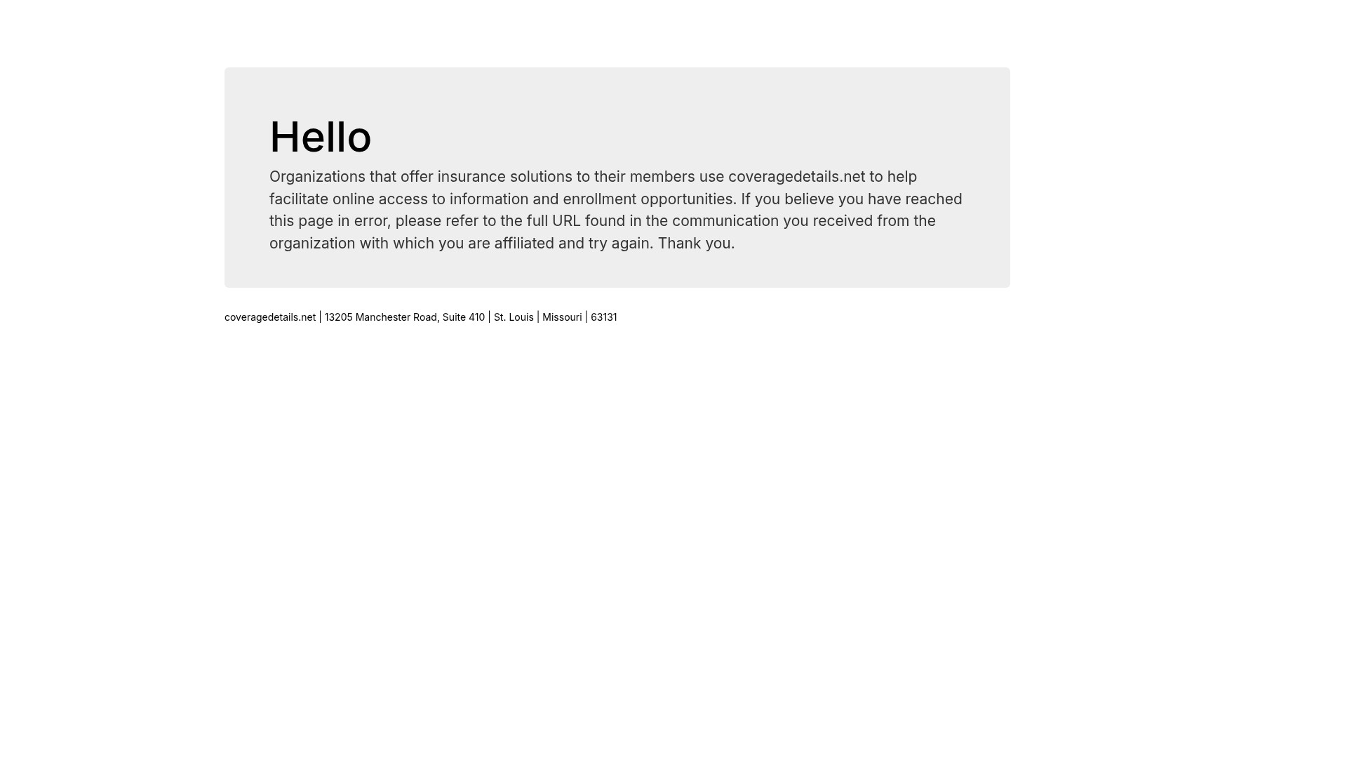 Screenshot of www.coverageinfo.net