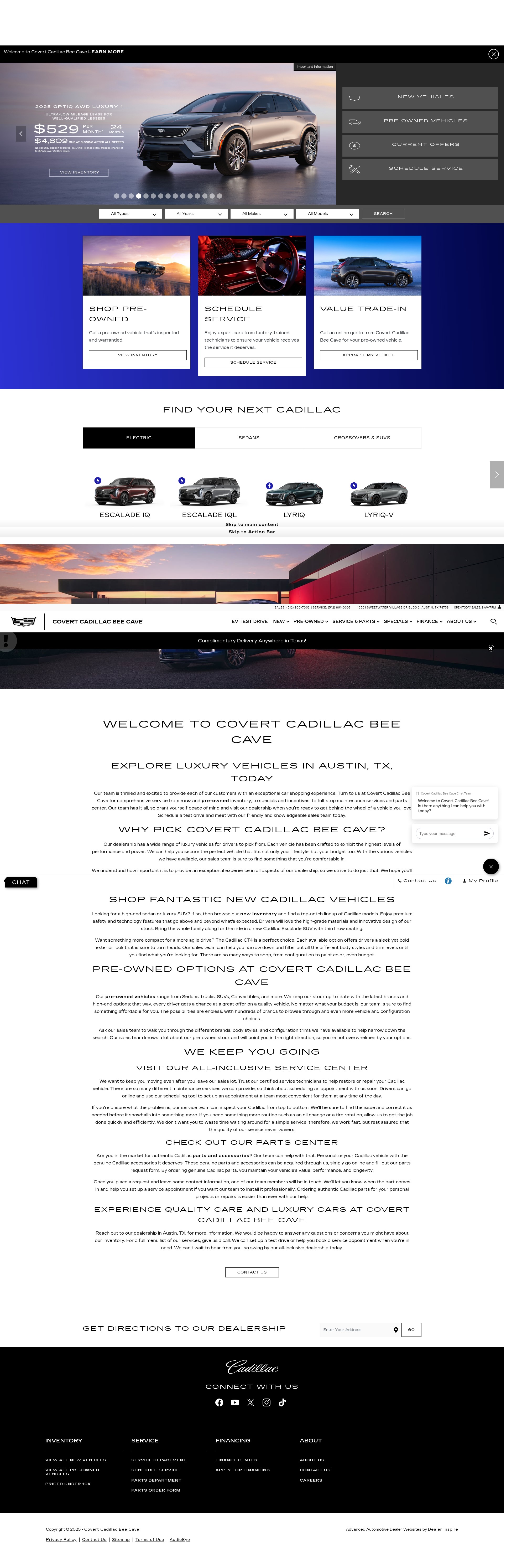 Screenshot of www.covertbeecavecadillac.com