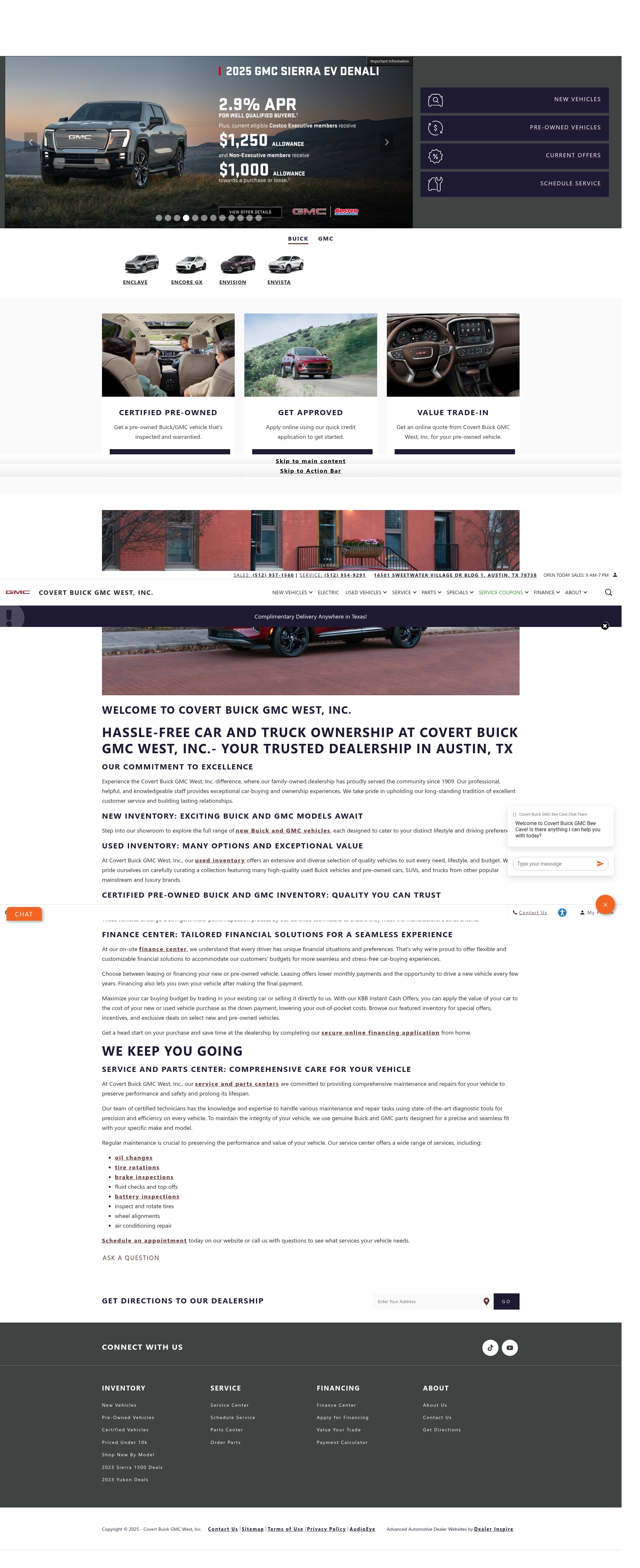 Screenshot of www.covertbuickgmcbeecave.com