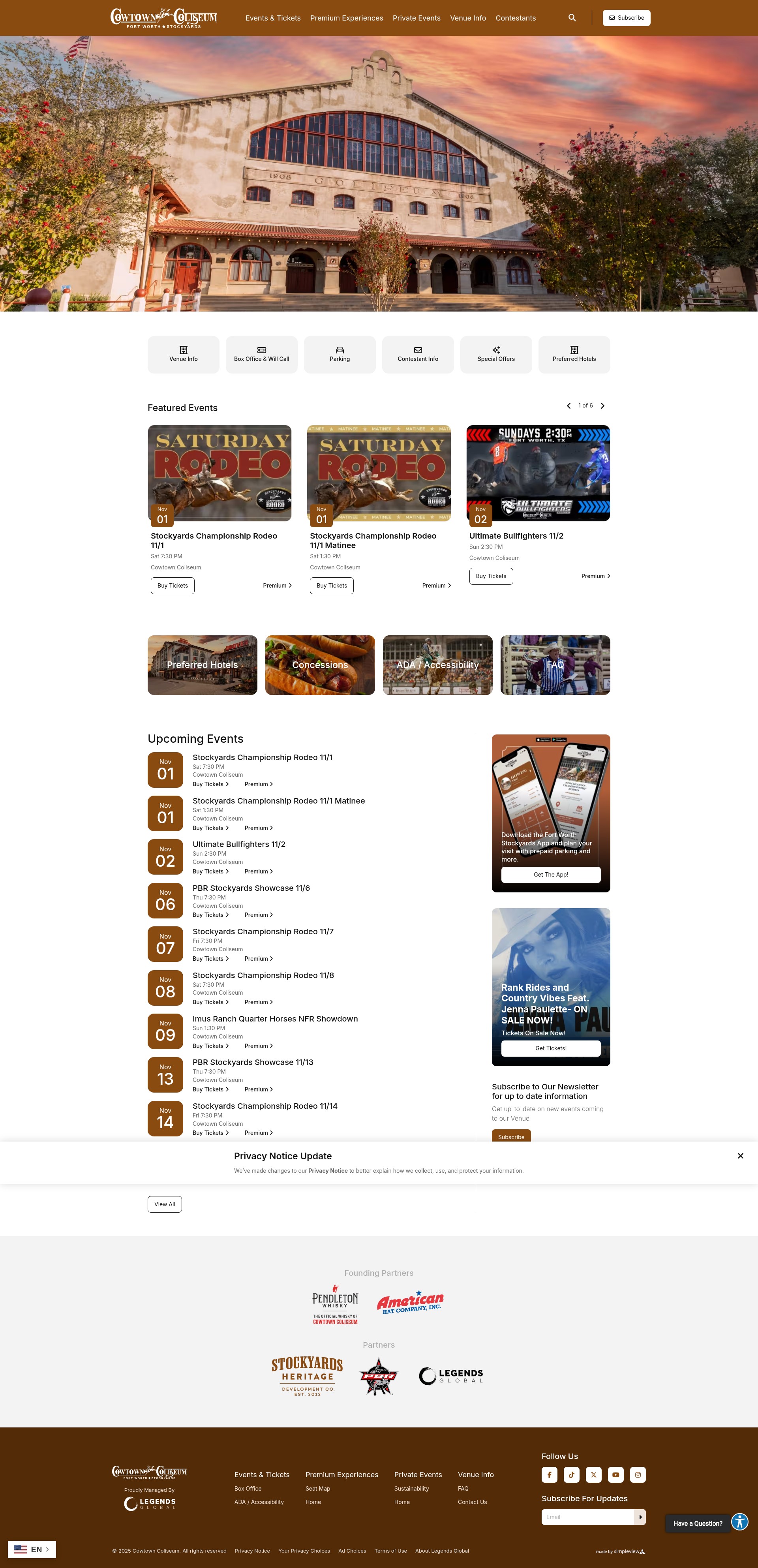 Screenshot of www.cowtowncoliseum.com