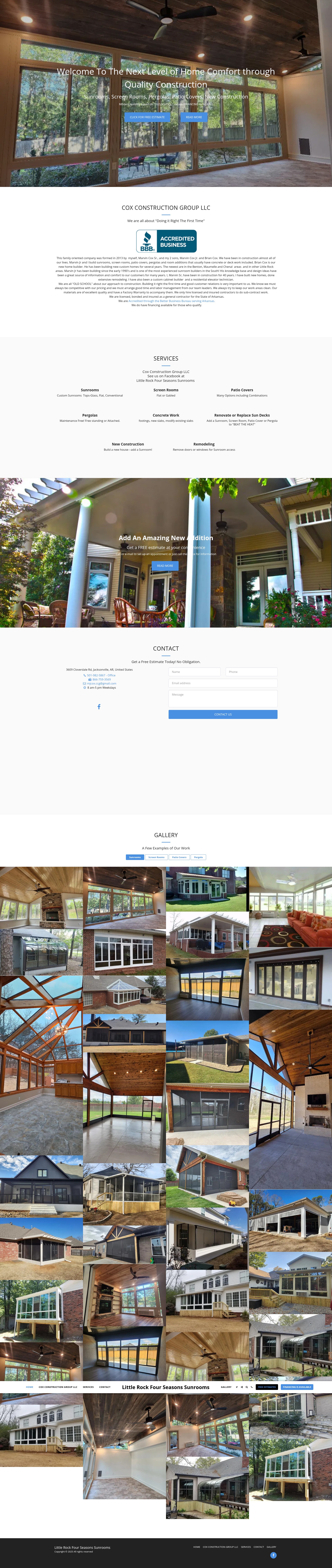 Screenshot of www.coxconstructiongroupllc.com