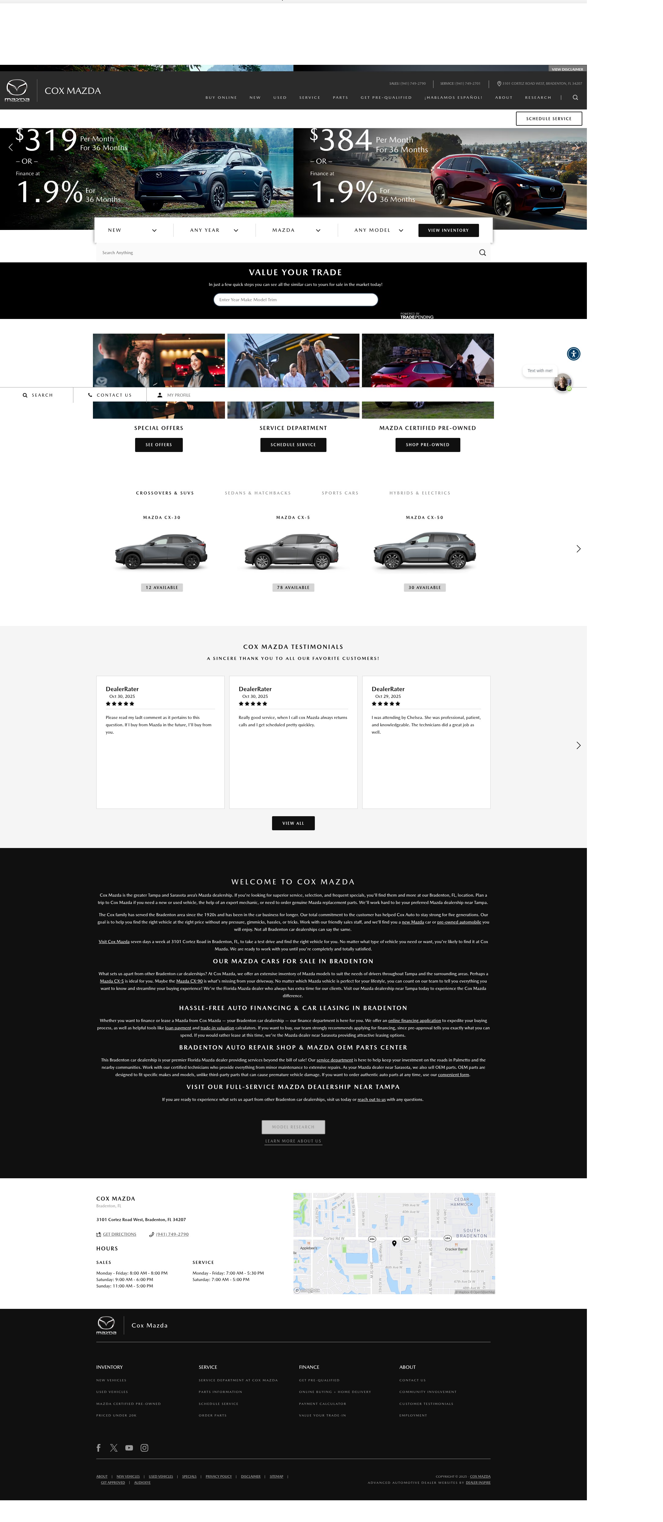 Screenshot of www.coxmazda.com