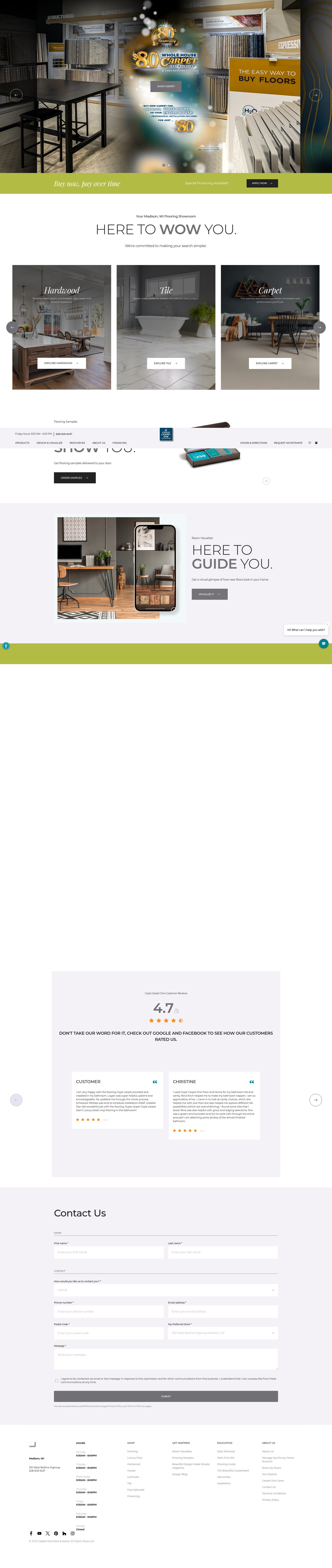 Screenshot of www.coylecarpetonemadison.com