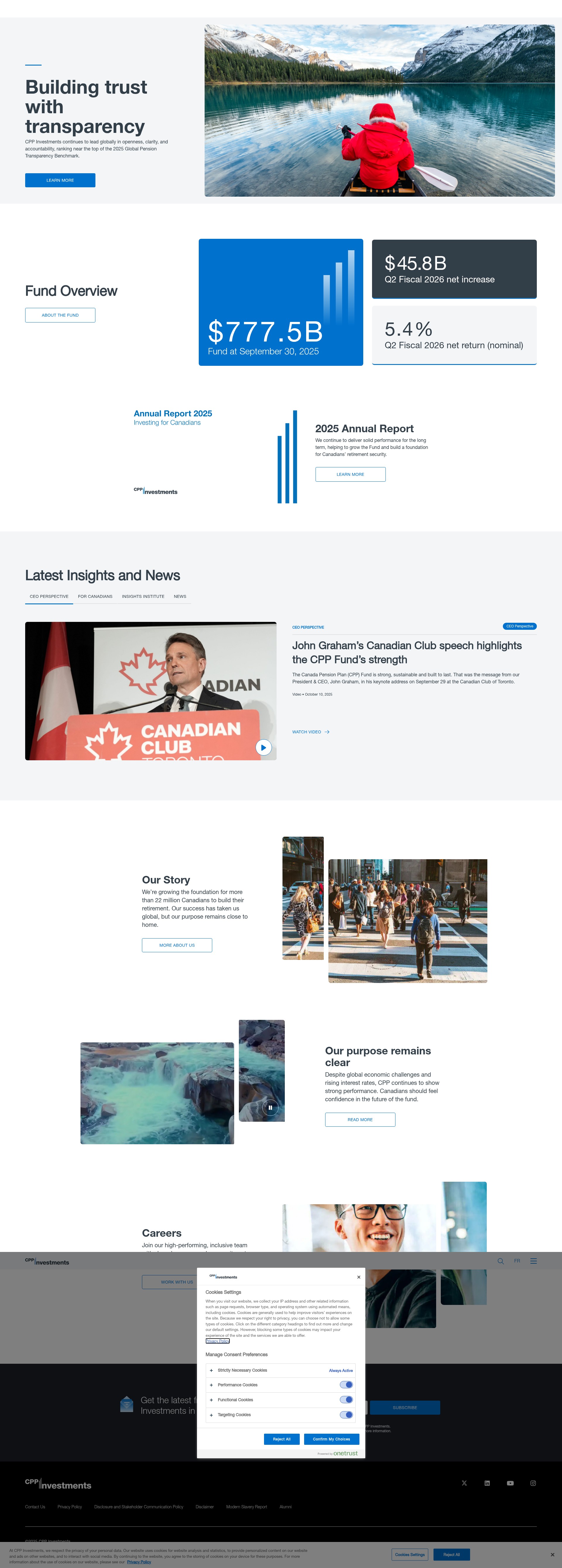 Screenshot of www.cppinvestments.com