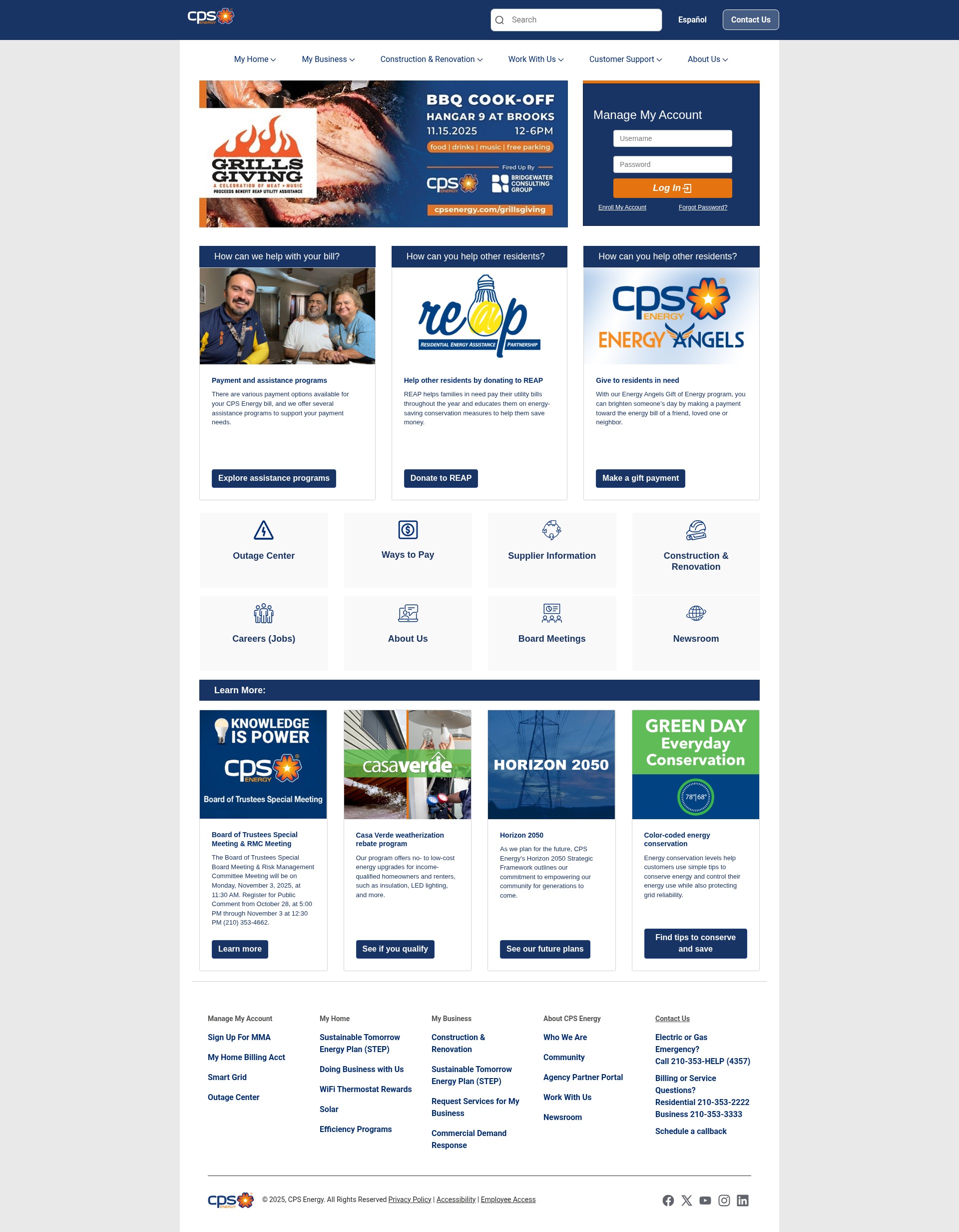 Screenshot of www.cpsenergy.com