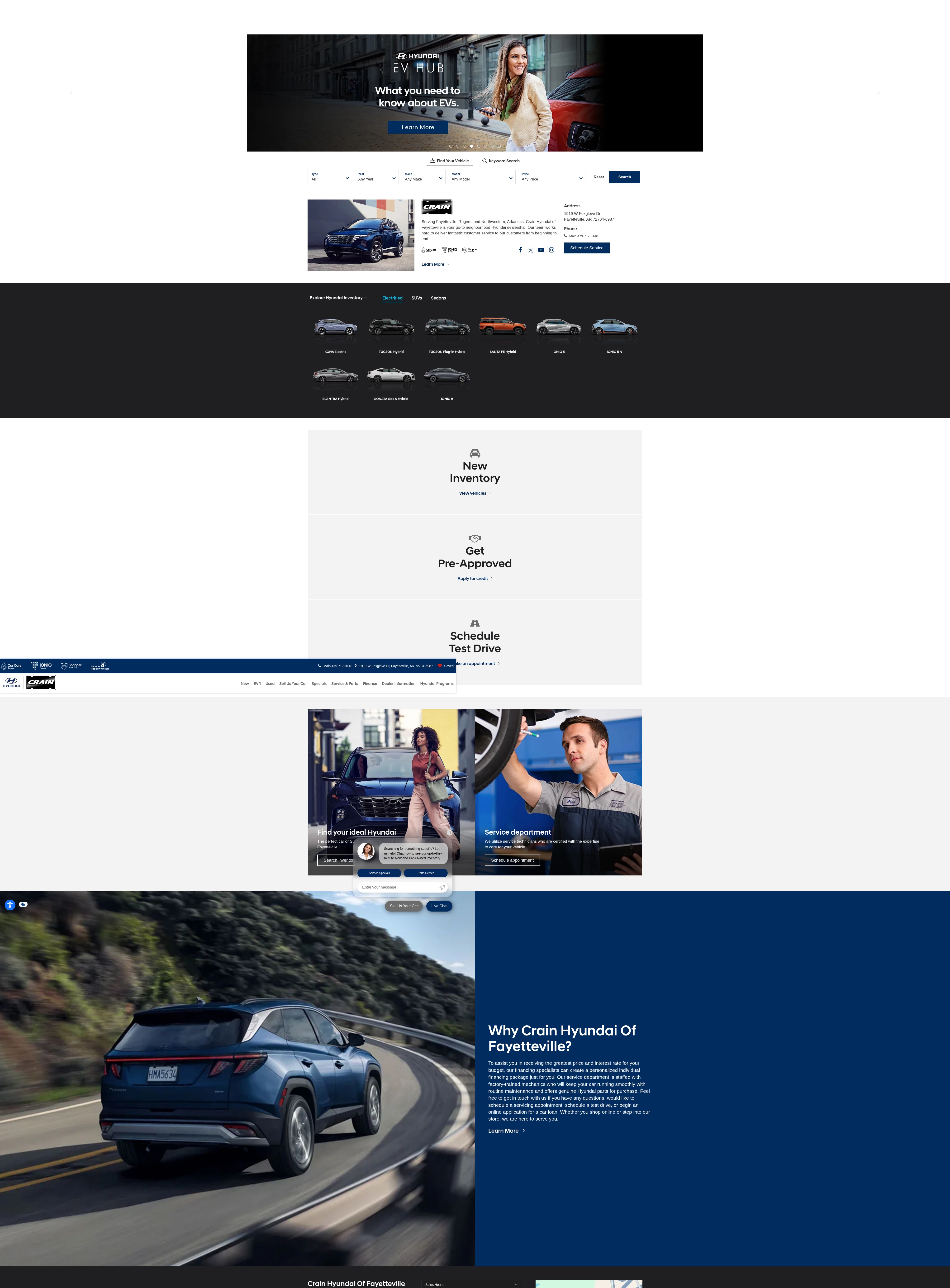 Screenshot of www.crainhyundaioffayetteville.com
