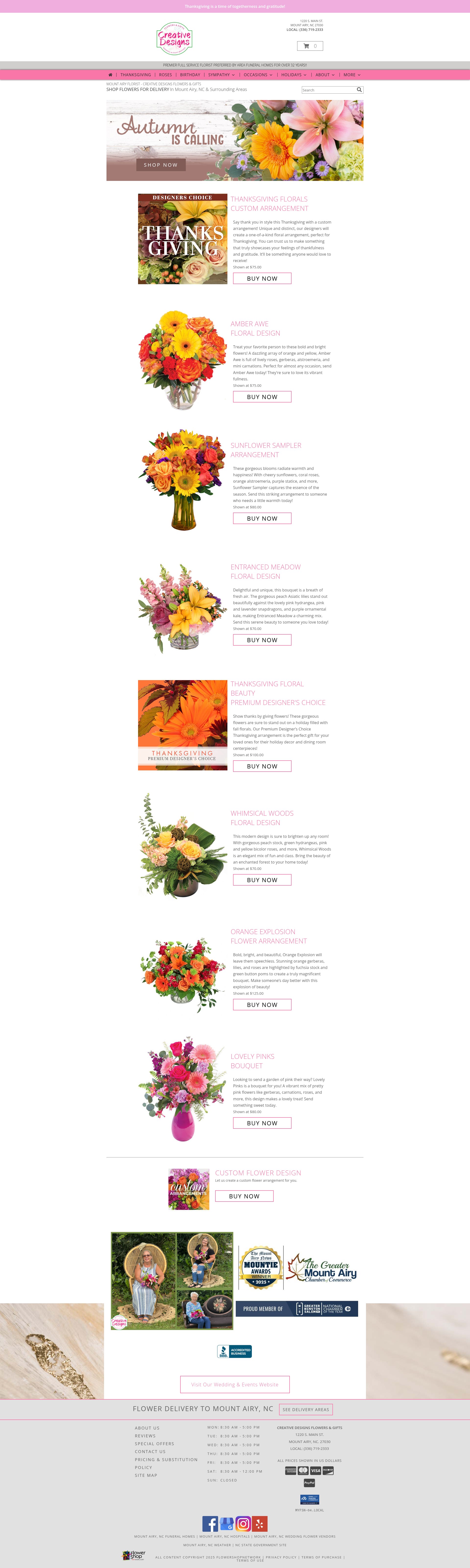 Screenshot of www.creativedesignsflowersandgifts.com