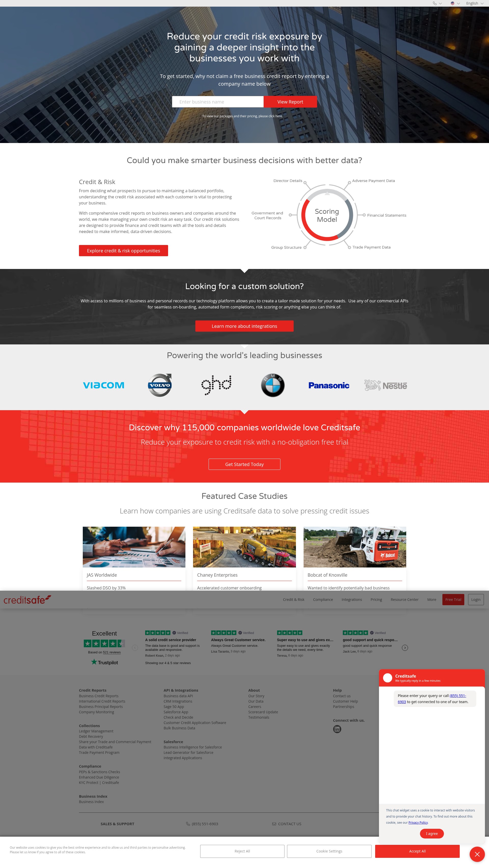 Screenshot of www.creditsafe.com