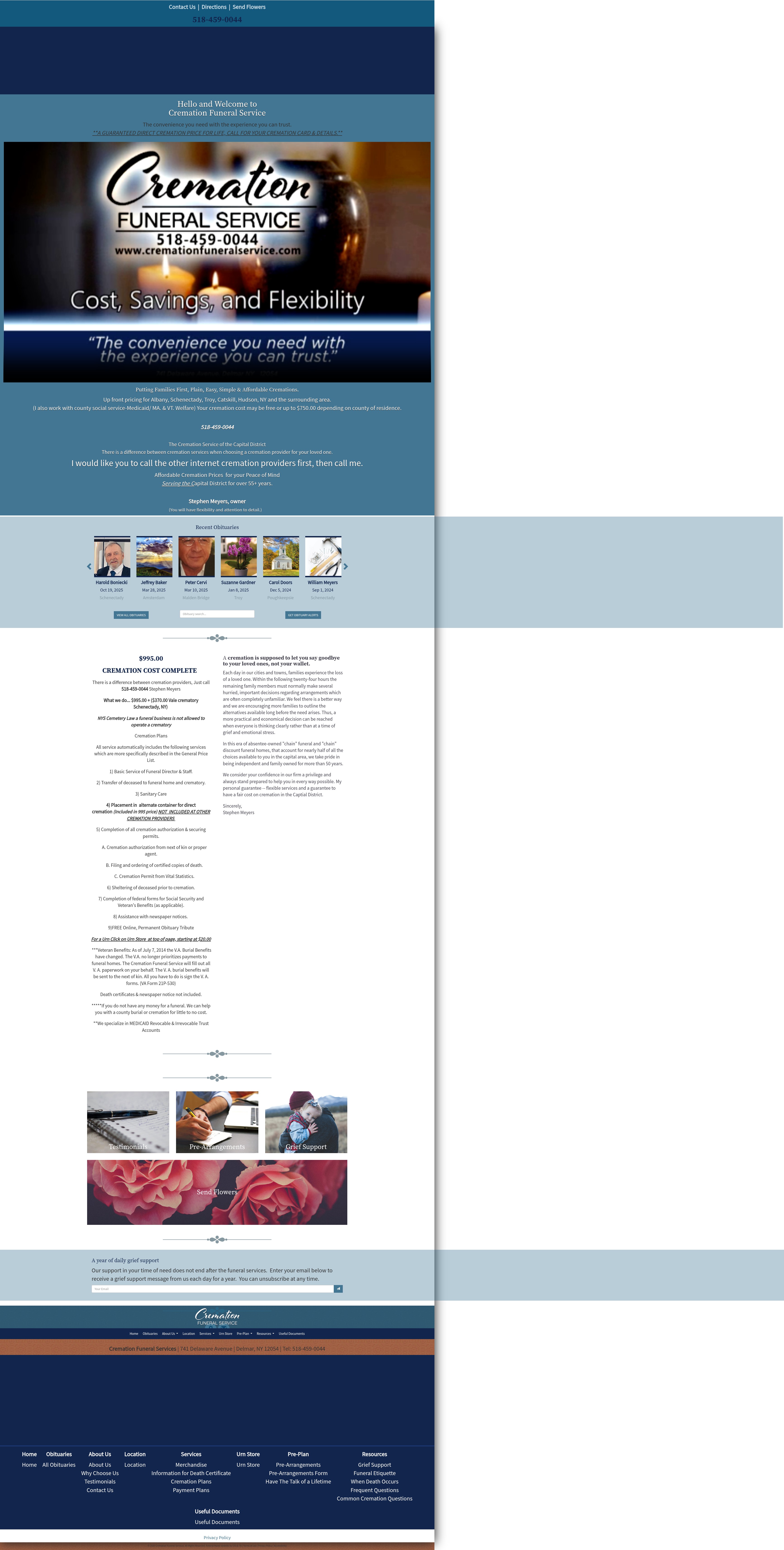 Screenshot of www.cremationfuneralservice.com