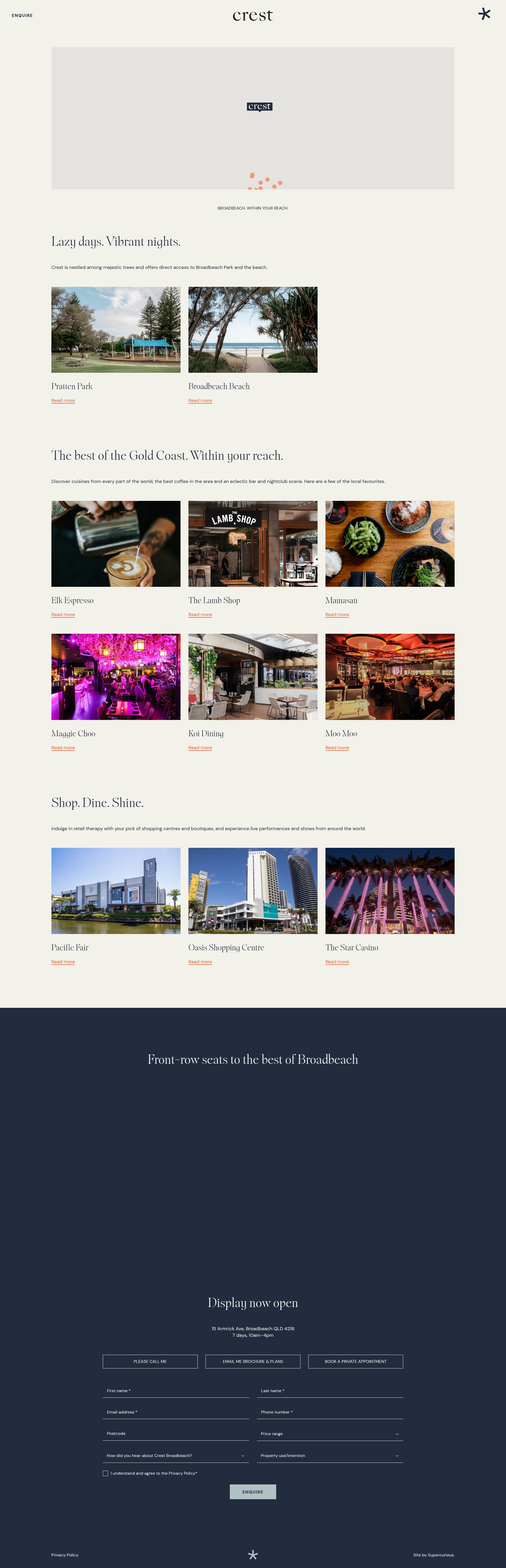 Screenshot of www.crestbroadbeach.com.au