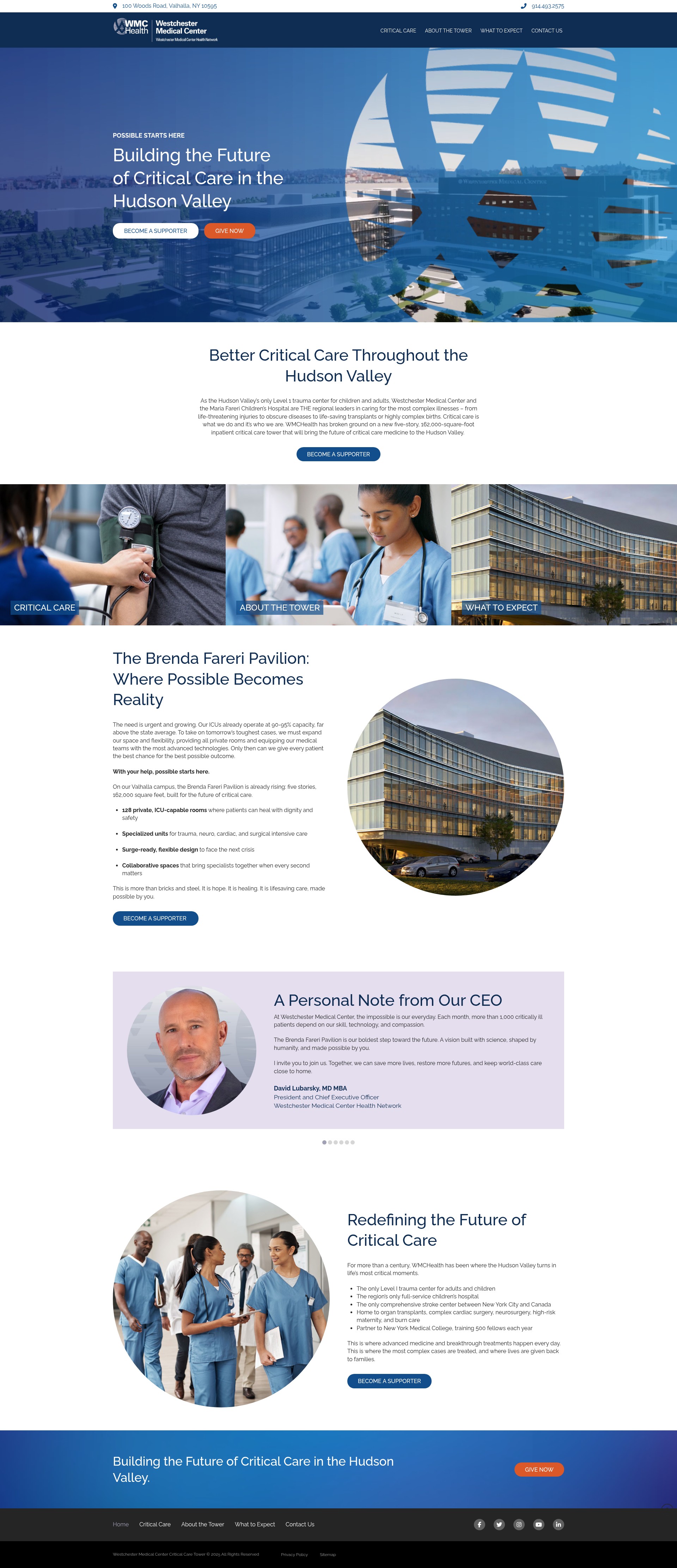 Screenshot of www.criticalcaretower.org