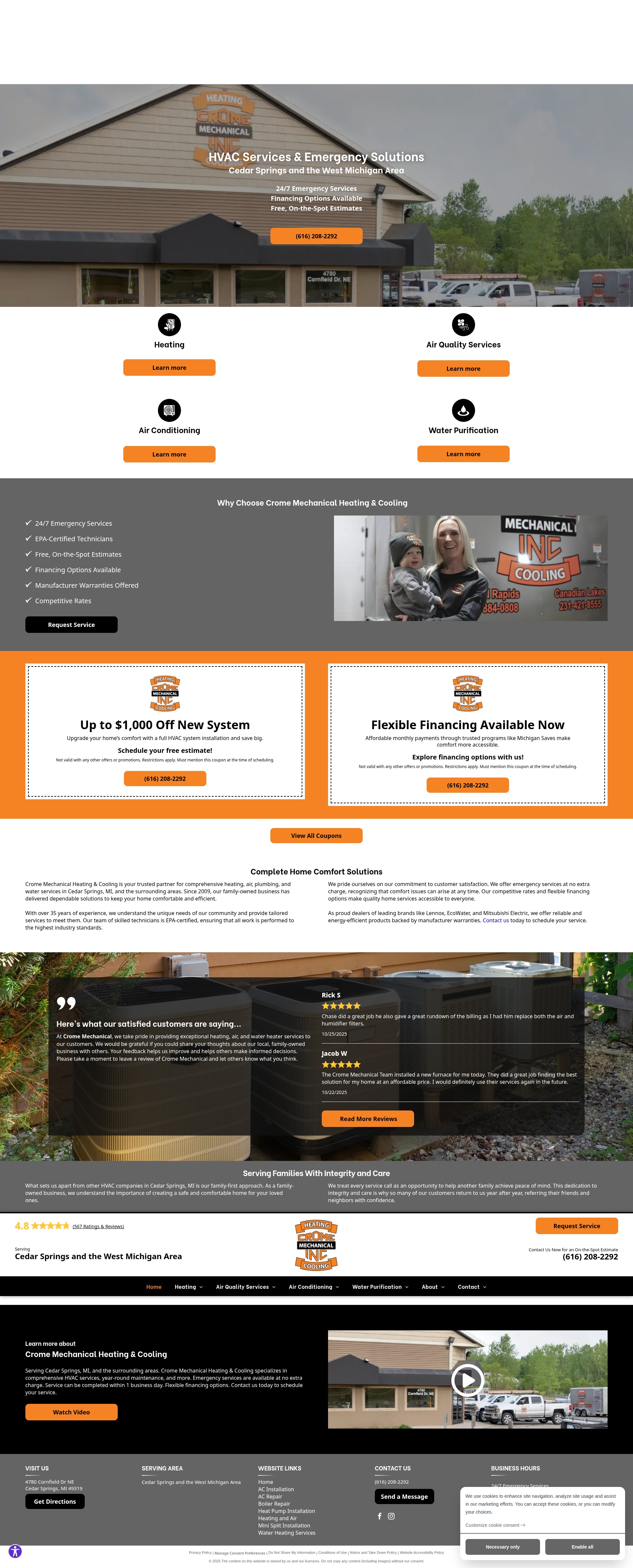 Screenshot of www.cromemechanical.com