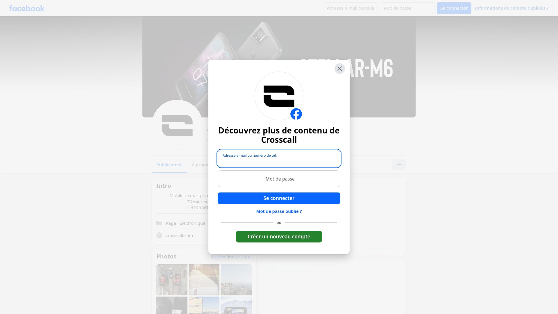 Screenshot of www.crosscall.com
