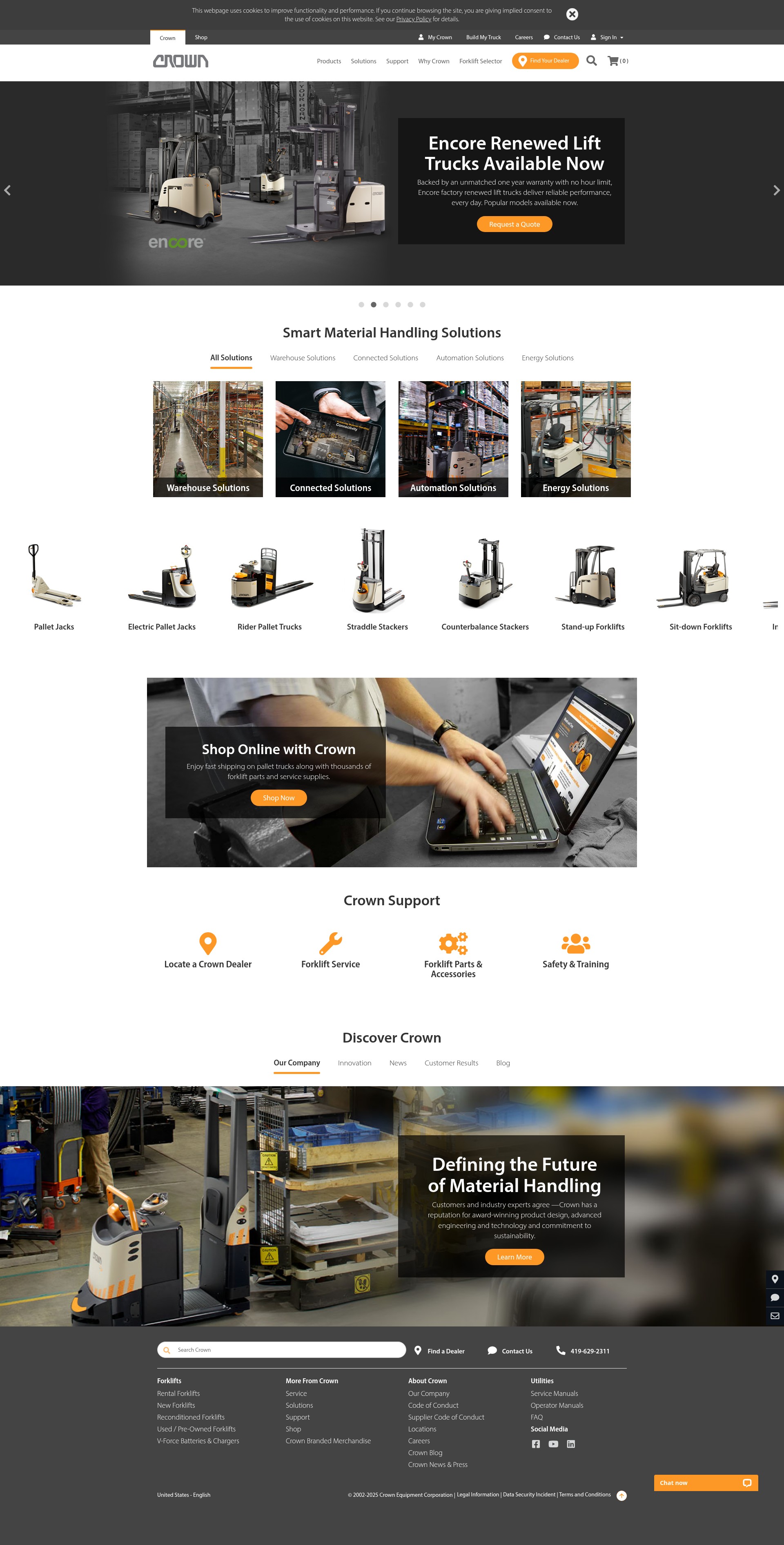 Screenshot of www.crown.com
