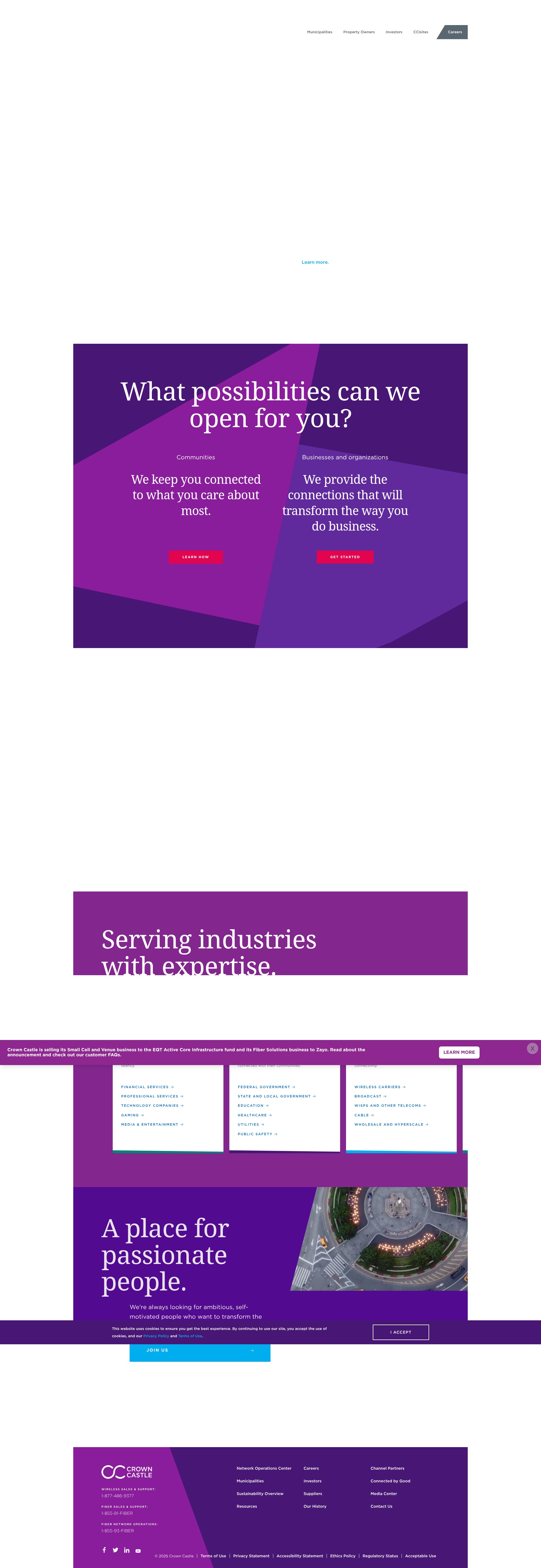 Screenshot of www.crowncastle.com