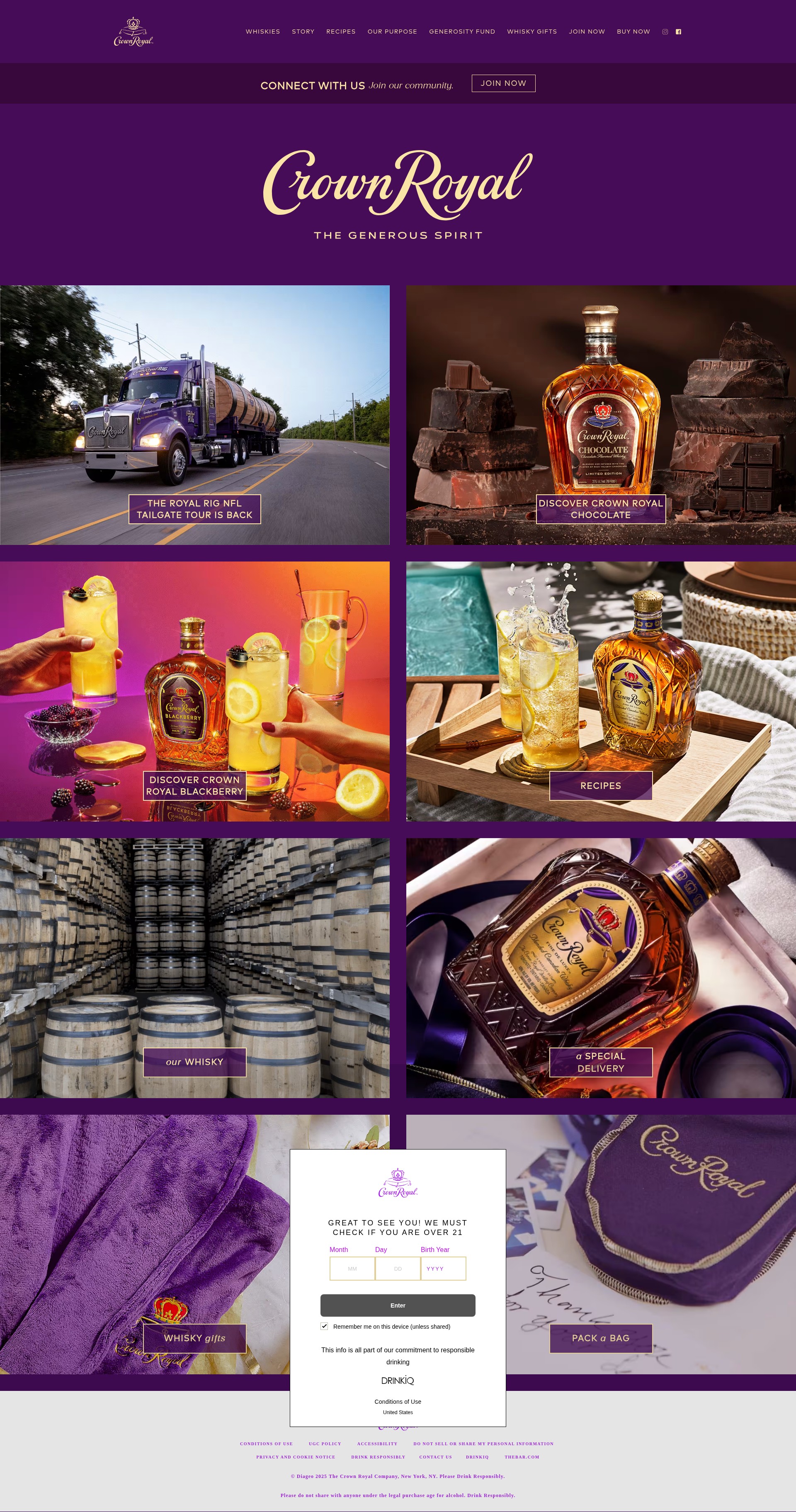 Screenshot of www.crownroyal.com