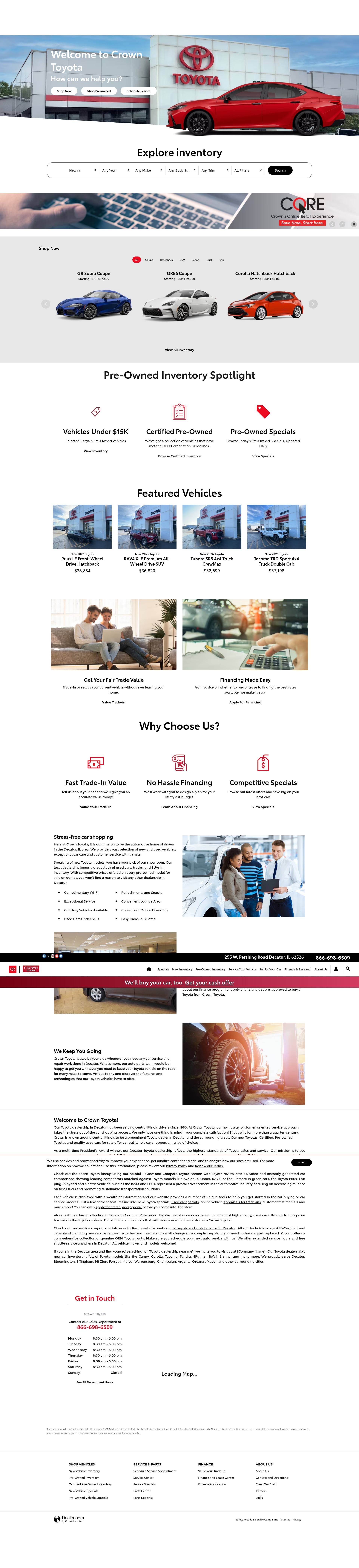 Screenshot of www.crowntoyotadecatur.com