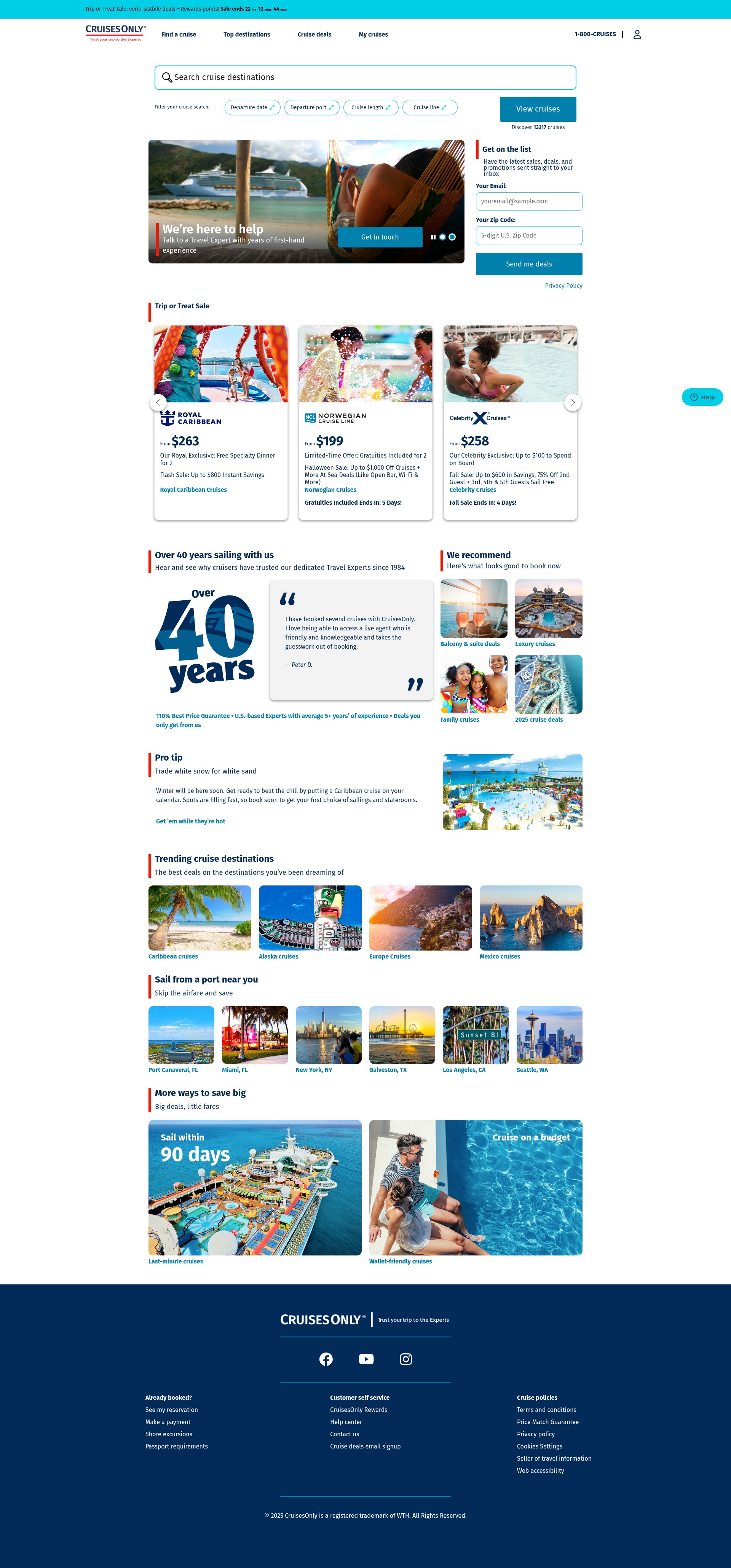 Screenshot of www.cruisesonly.com