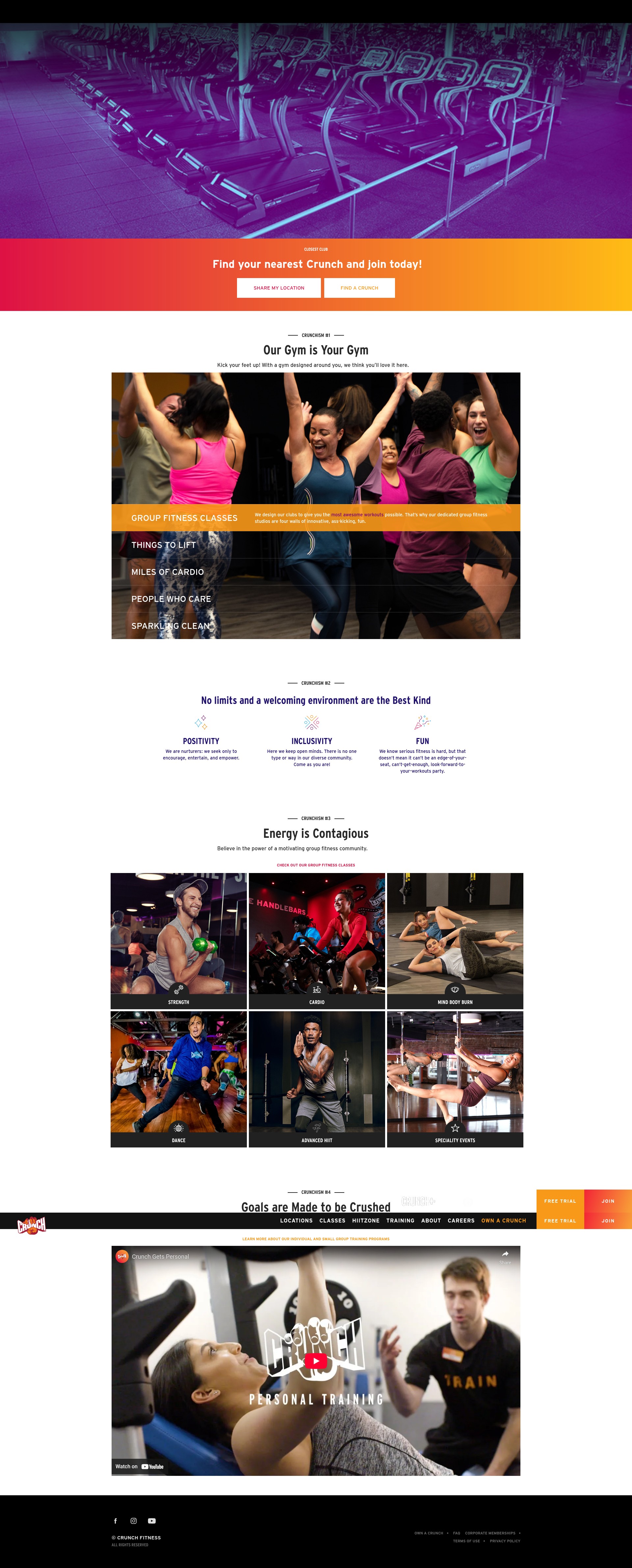 Screenshot of www.crunchfitness.ca