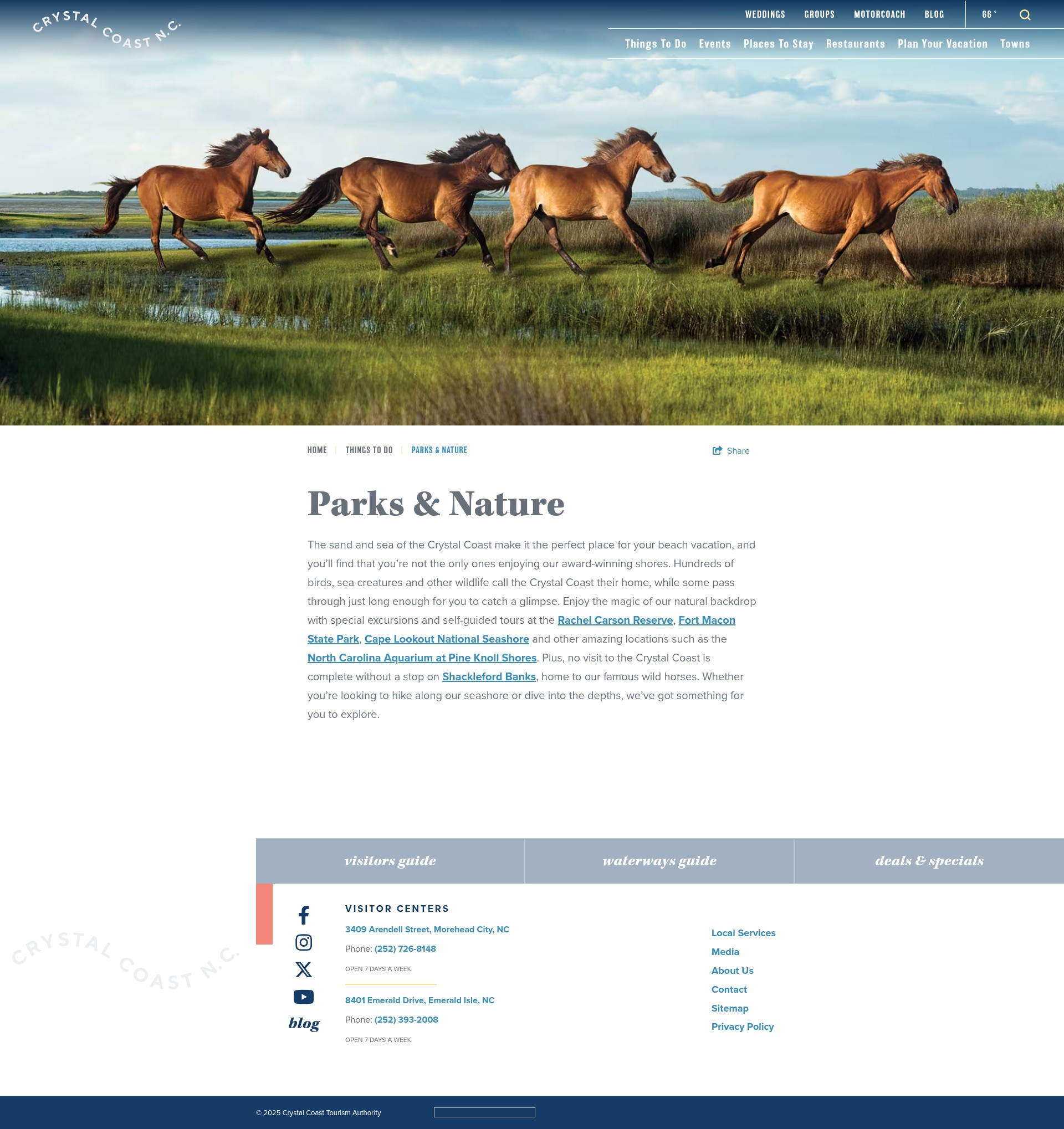 Screenshot of www.crystalcoastnc.org