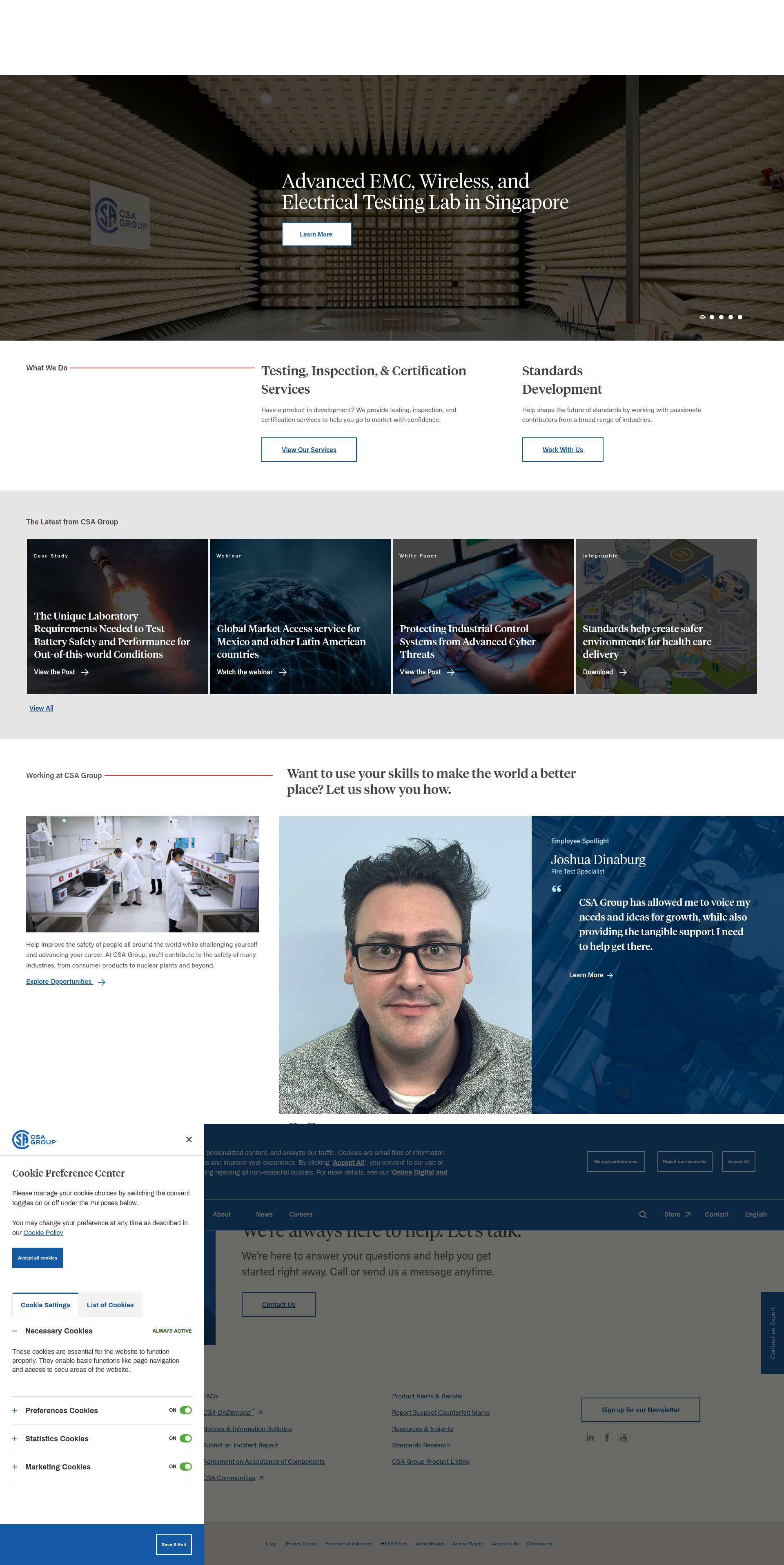Screenshot of www.csagroup.org