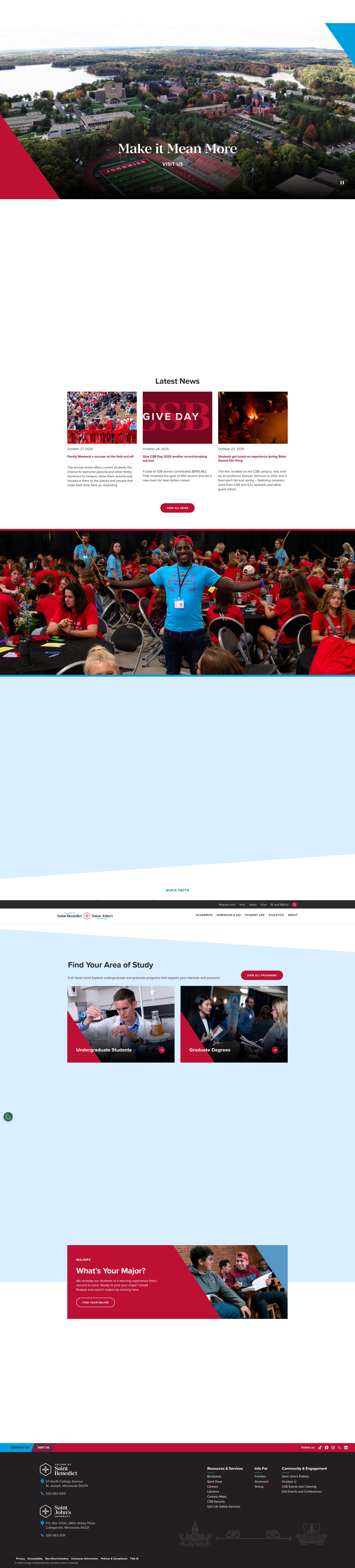 Screenshot of www.csbsju.edu