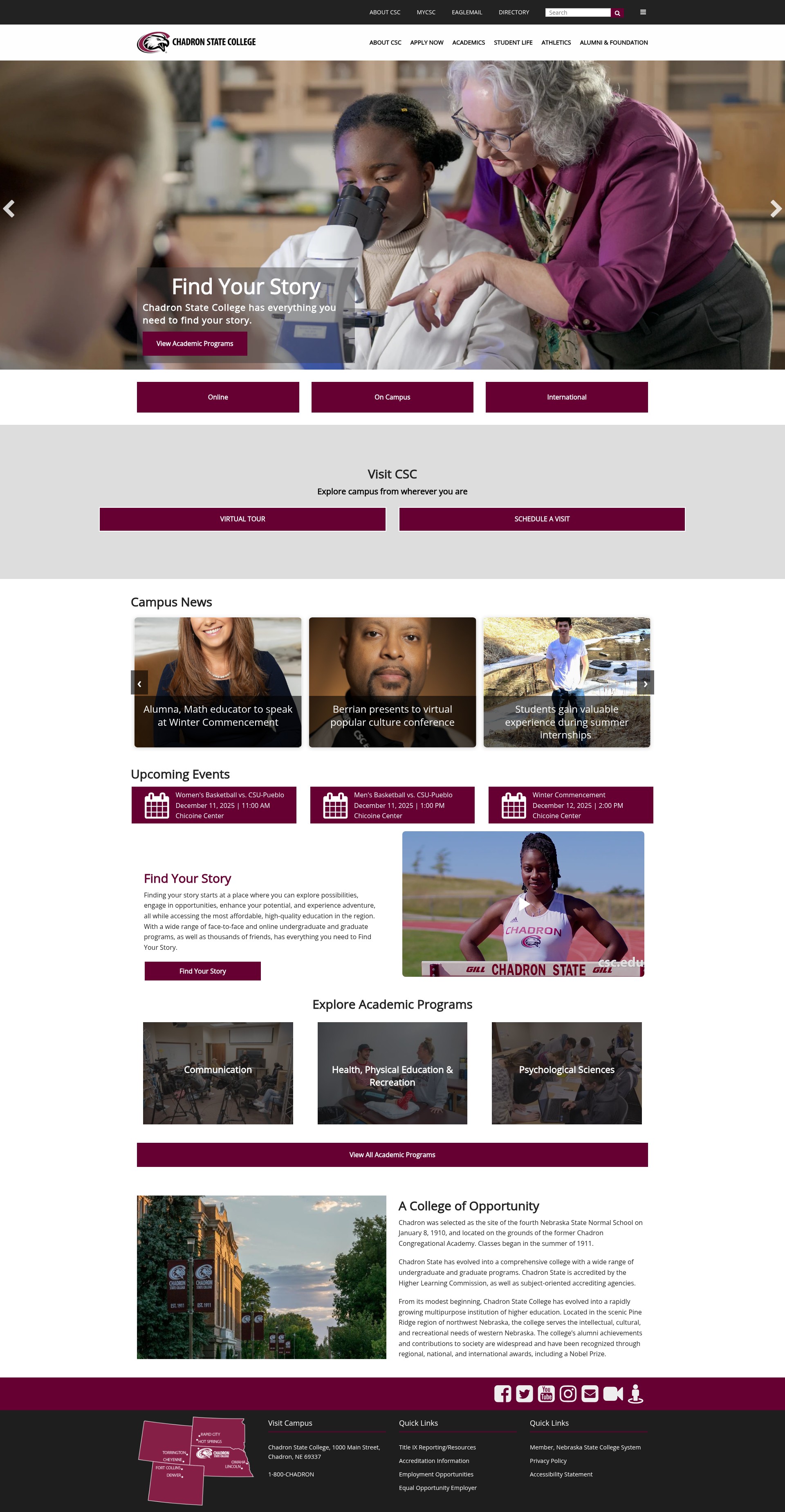 Screenshot of www.csc.edu