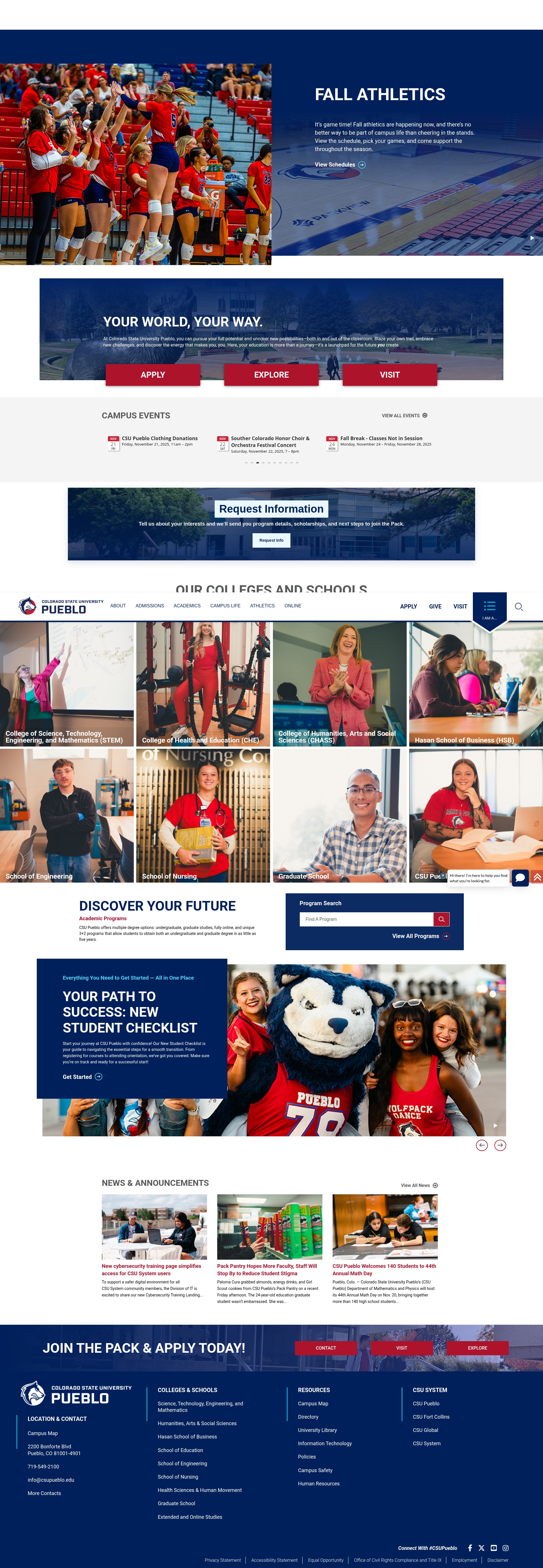 Screenshot of www.csupueblo.edu