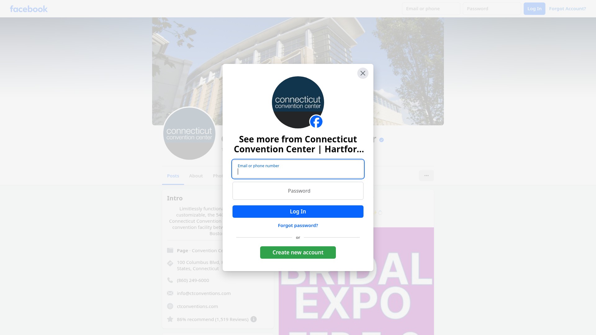 Screenshot of www.ctconventions.com