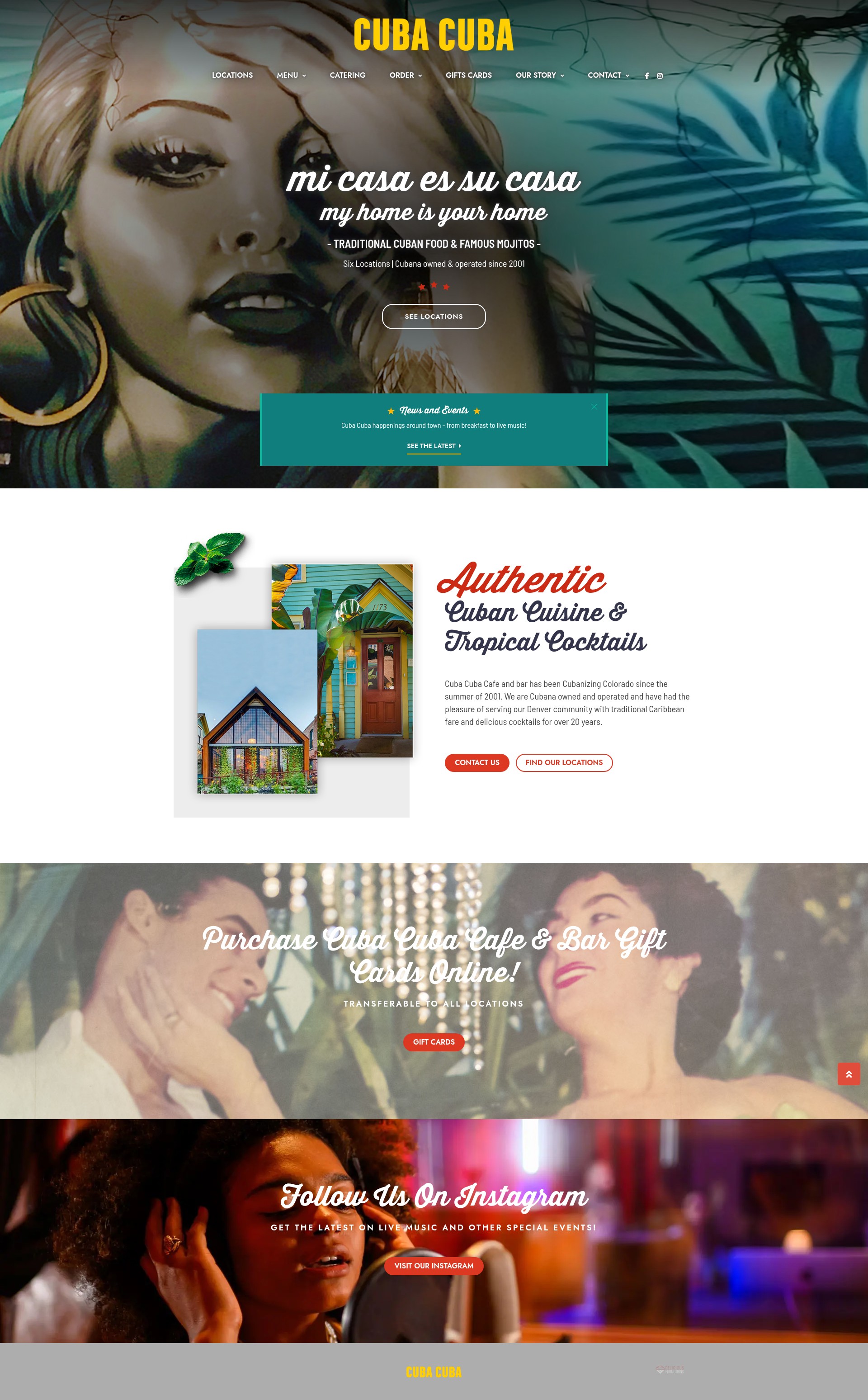Screenshot of www.cubacubarestaurants.com