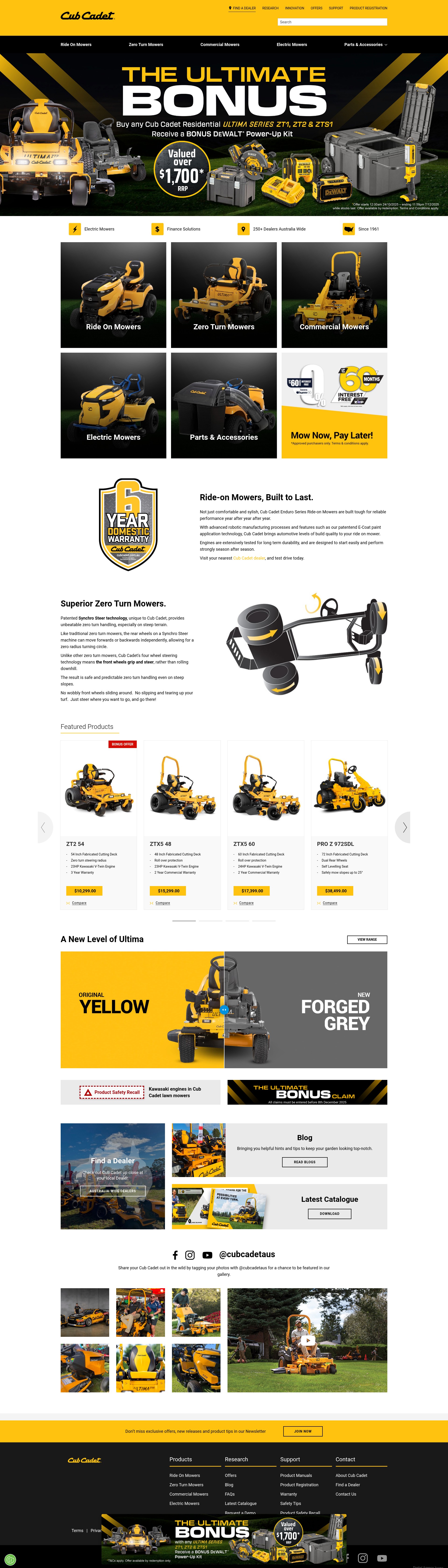 Screenshot of www.cubcadet.com.au
