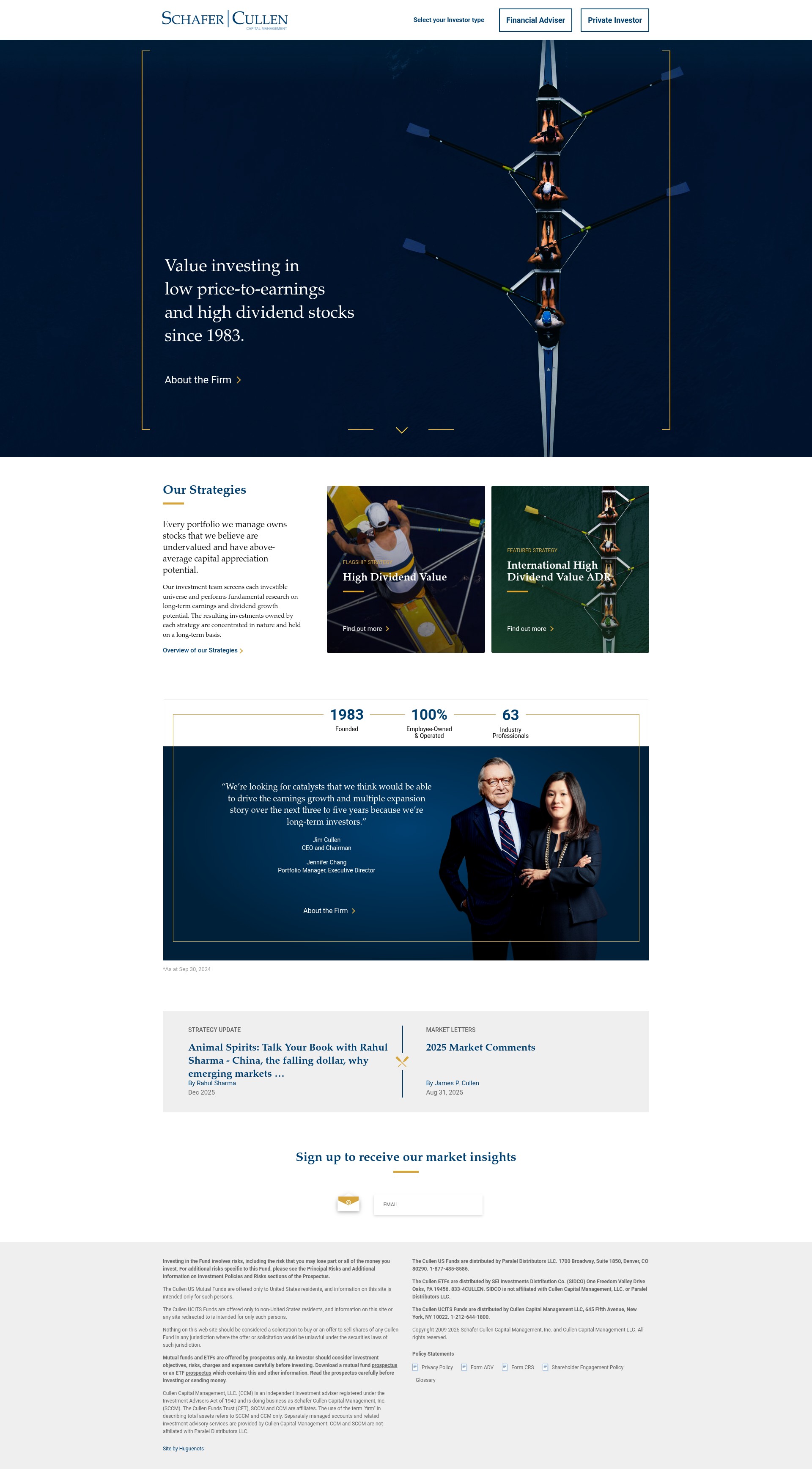 Screenshot of www.cullenfunds.com