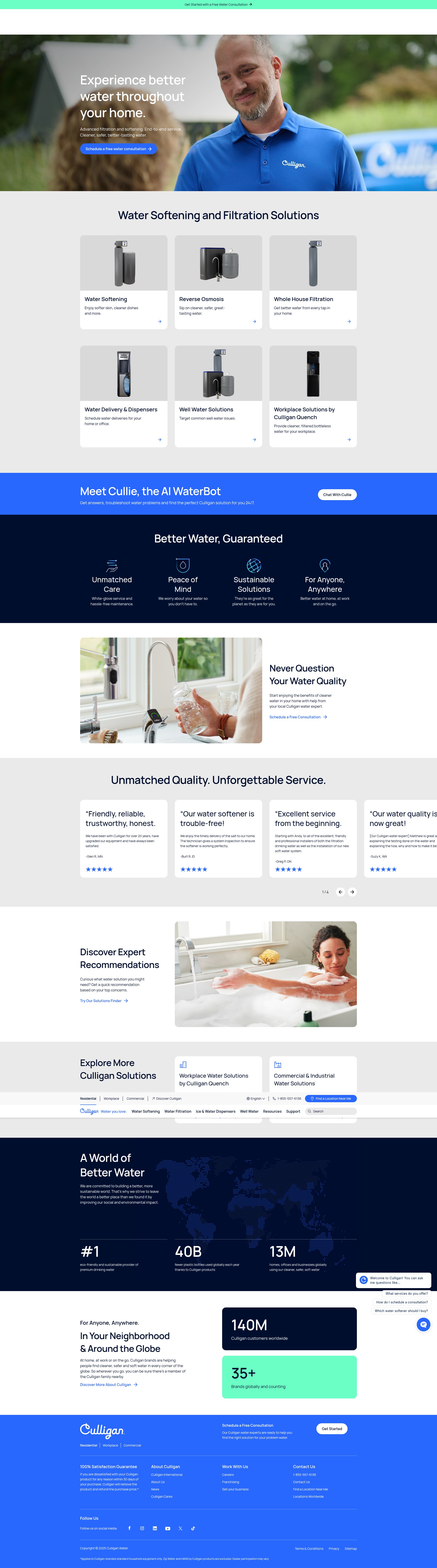 Screenshot of www.culligan.com