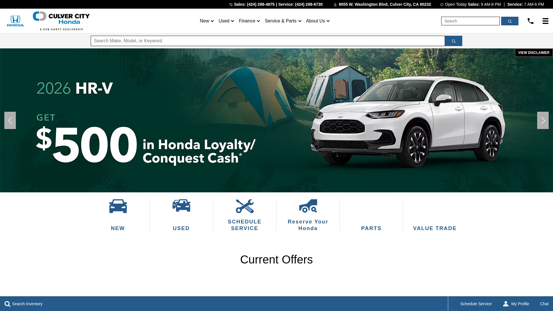 Screenshot of www.culvercityhonda.com