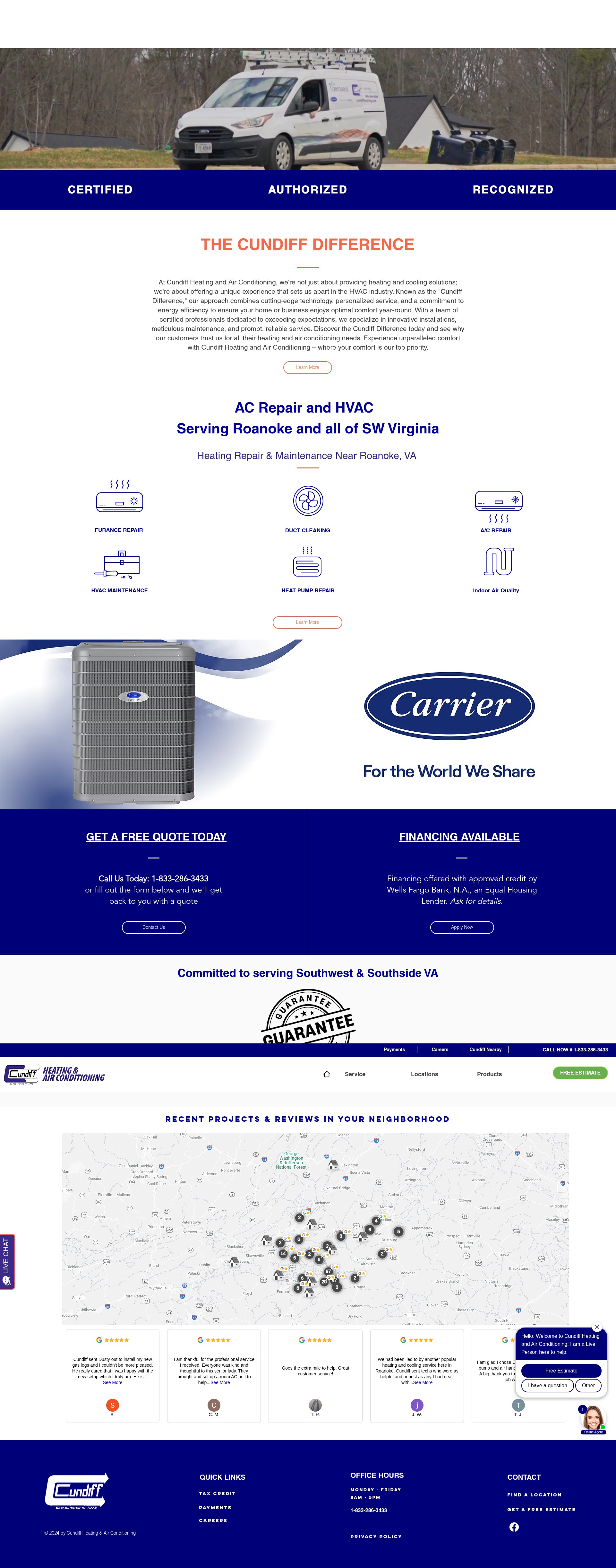 Screenshot of www.cundiffheating.com