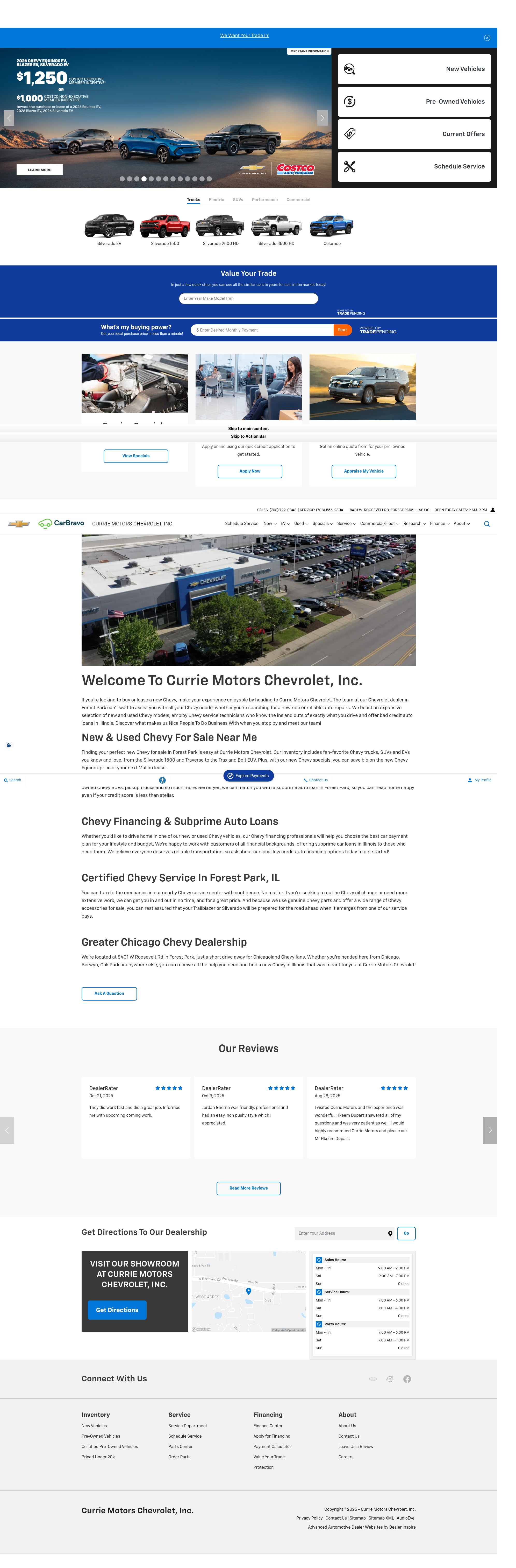 Screenshot of www.curriechevy.com